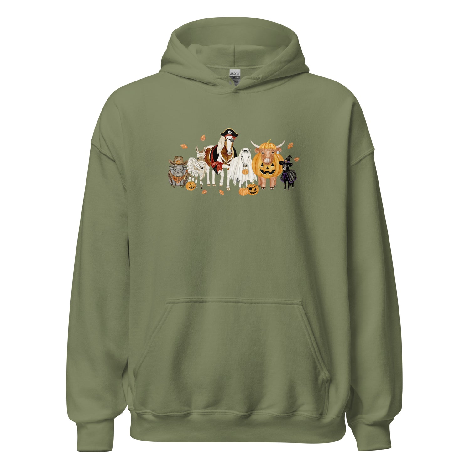Spooky Crew Hoodie by Katie Van Slyke - Military Green