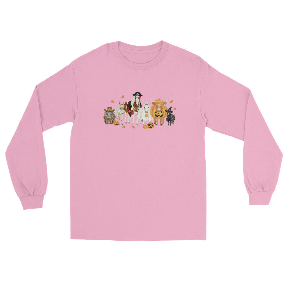 Spooky Crew Long Sleeve T-Shirt by Katie Van Slyke - Light Pink