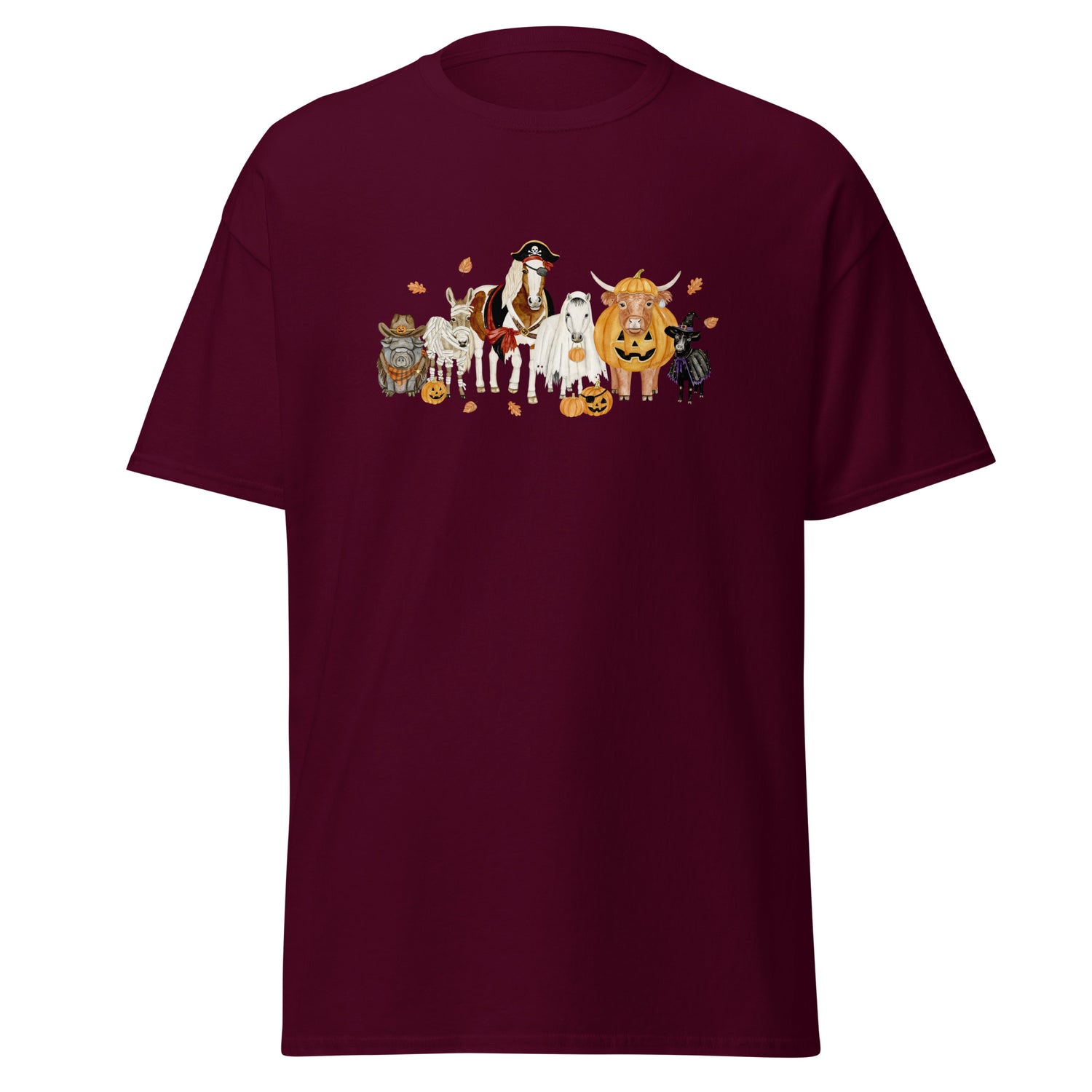 Spooky Crew T-Shirt by Katie Van Slyke - Maroon