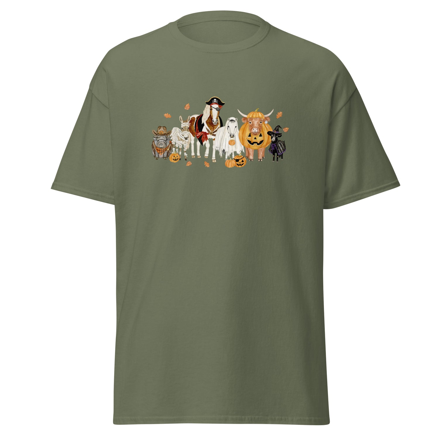 Spooky Crew T-Shirt by Katie Van Slyke - Military Green