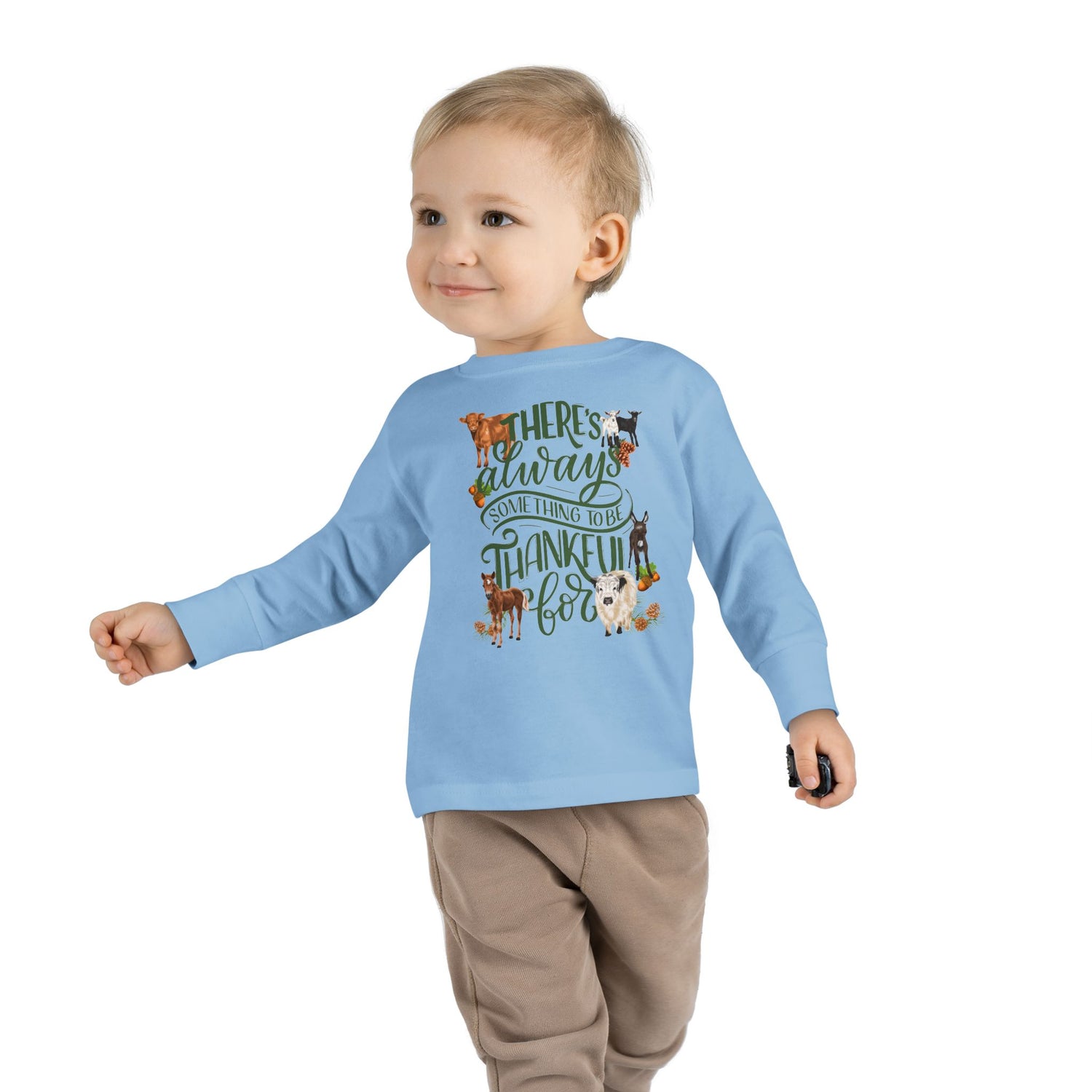 Mini Thanks Toddler Long Sleeve T-Shirt by Katie Van Slyke