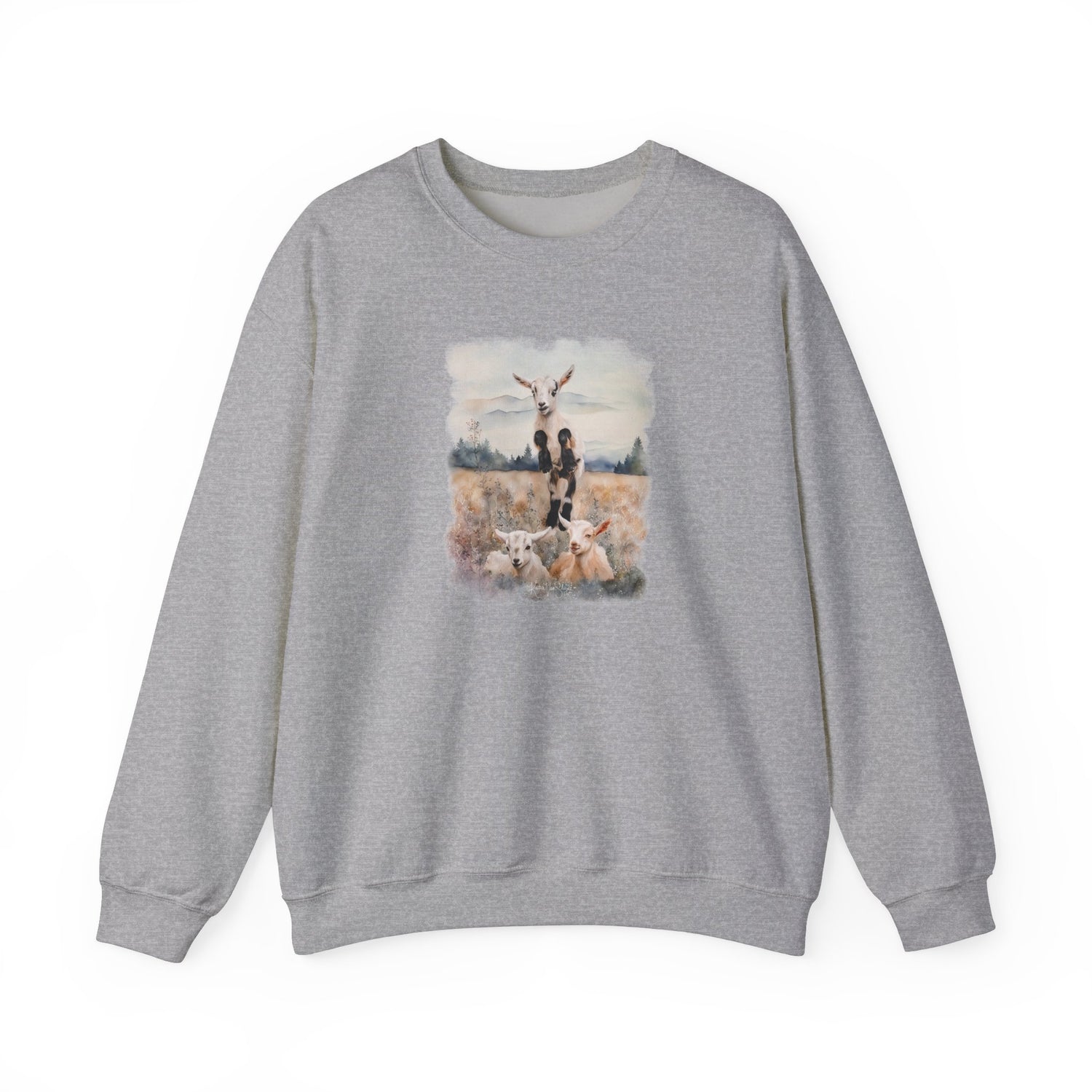 Goats Watercolor Sweatshirt by Katie Van Slyke