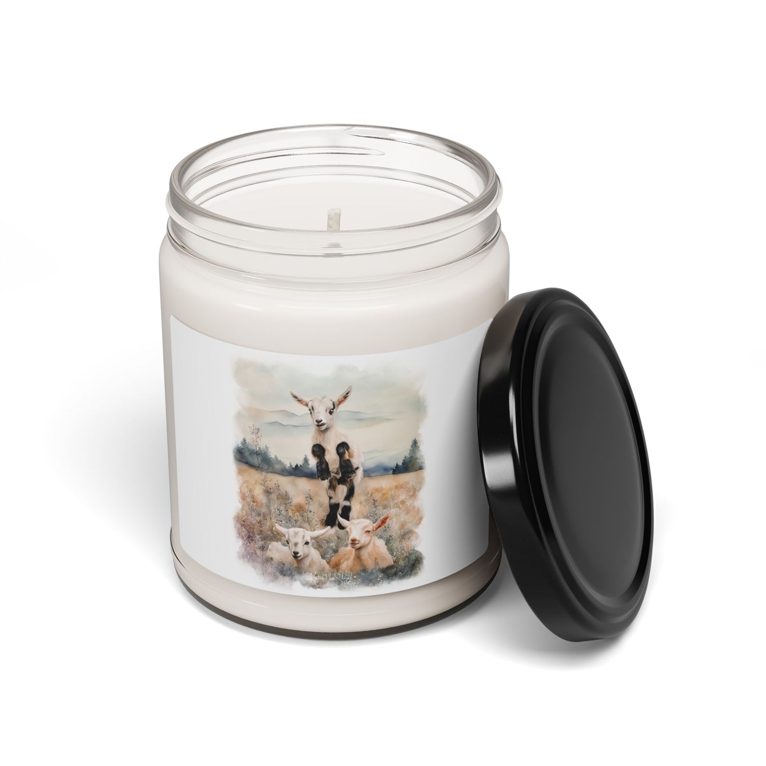 Goats Watercolor Candle by Katie Van Slyke