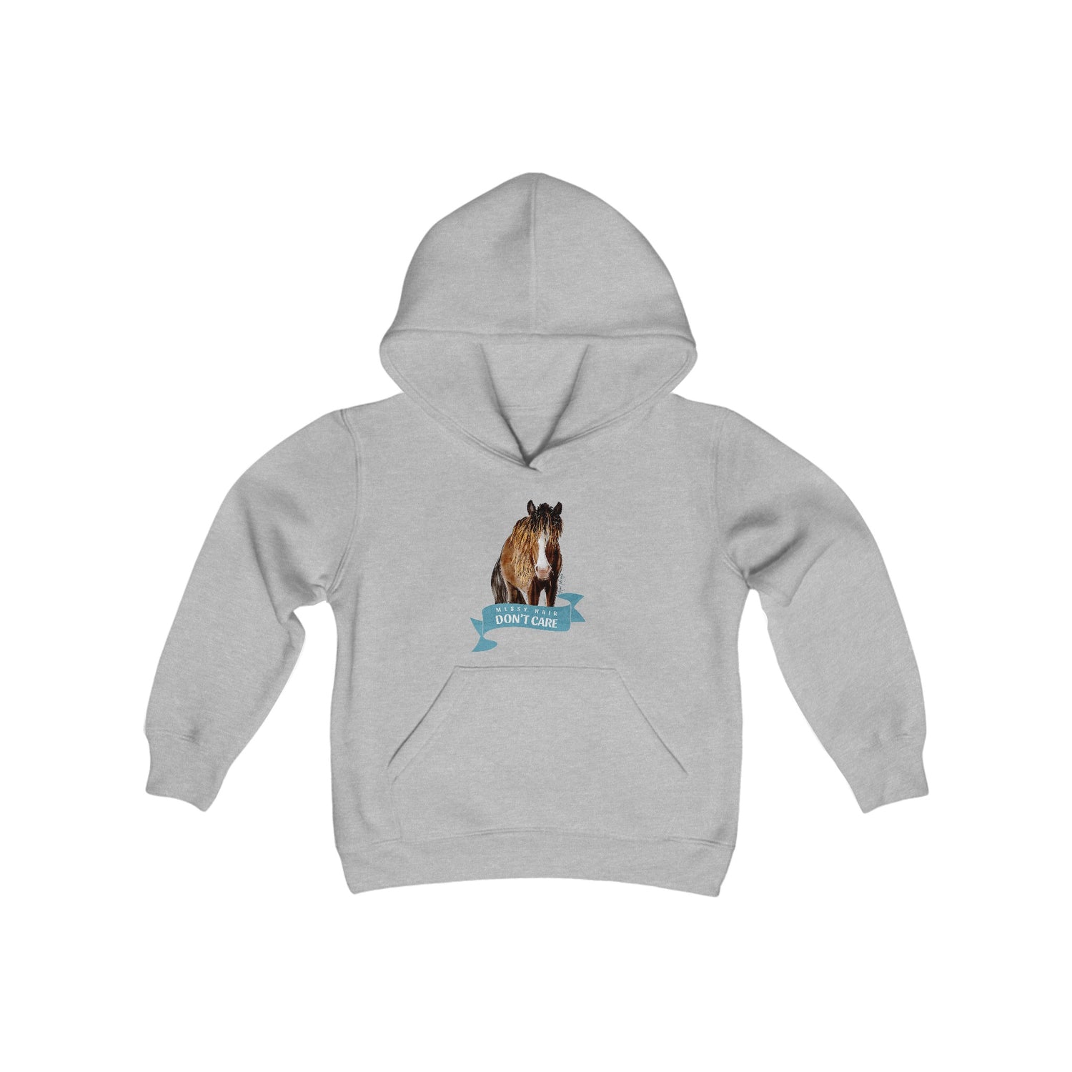 Messy Hair Don't Care Youth Hoodie by Katie Van Slyke