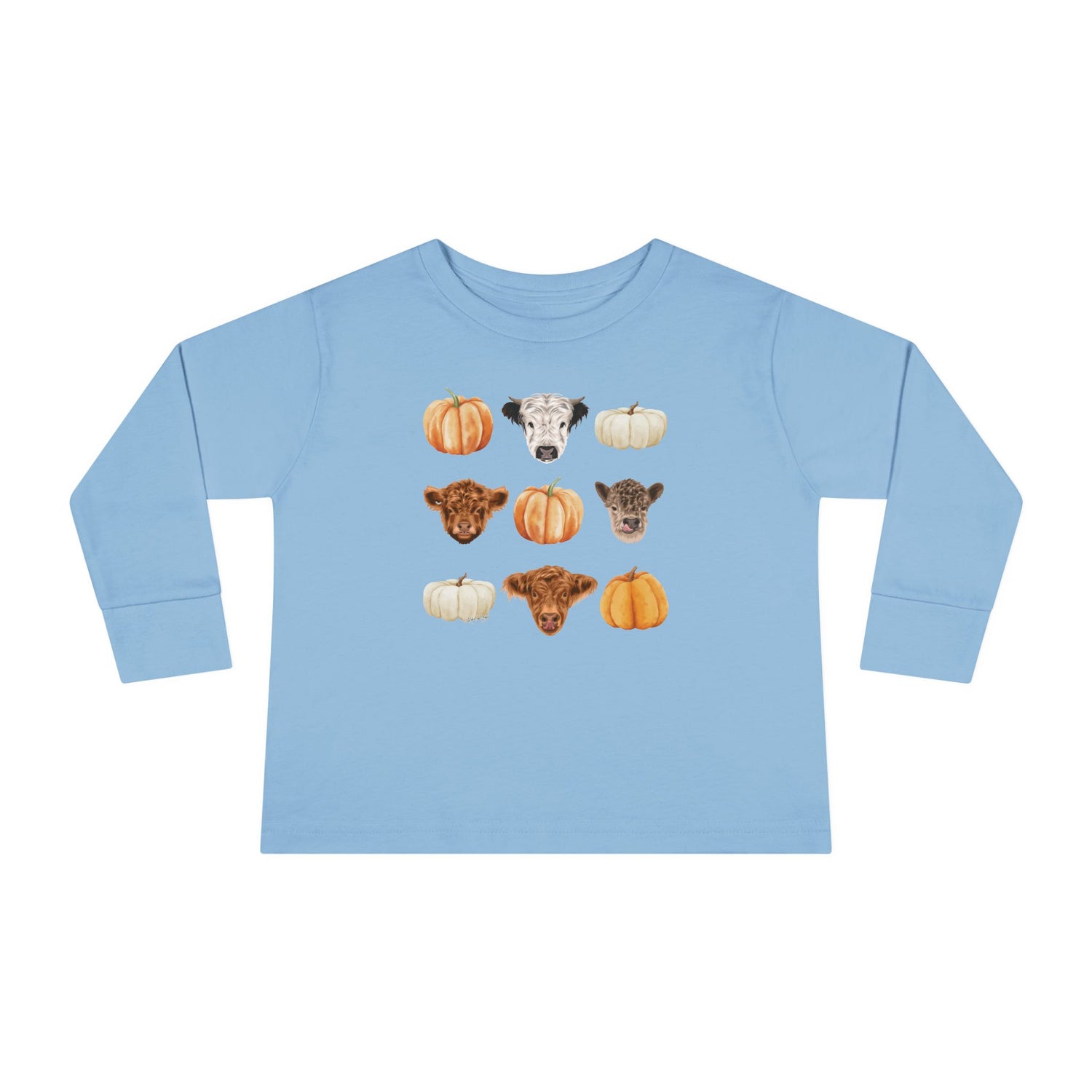 Mini Cows and Pumpkins Toddler Long Sleeve T-Shirt