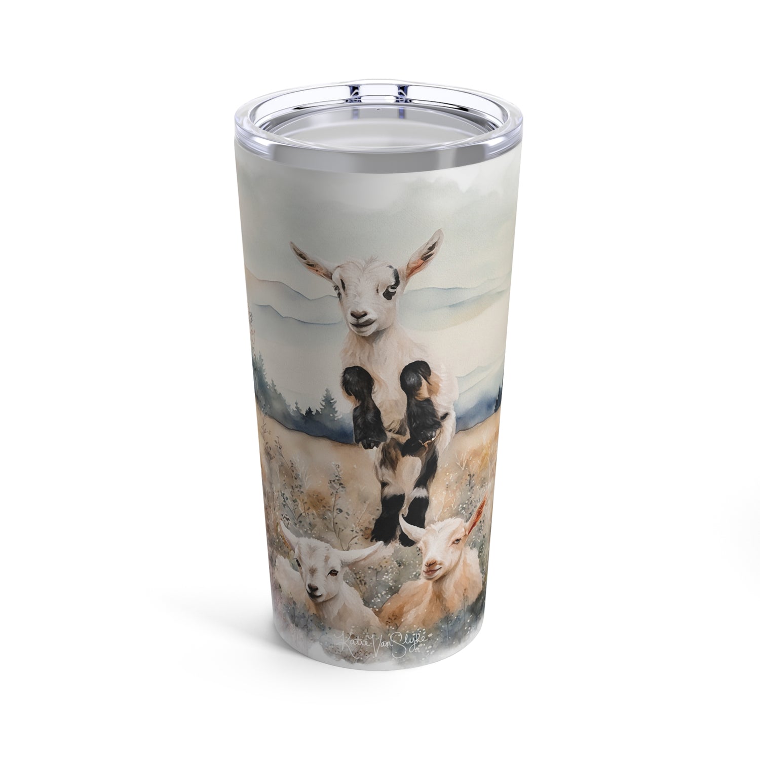 Goats Watercolor Tumbler by Katie Van Slyke