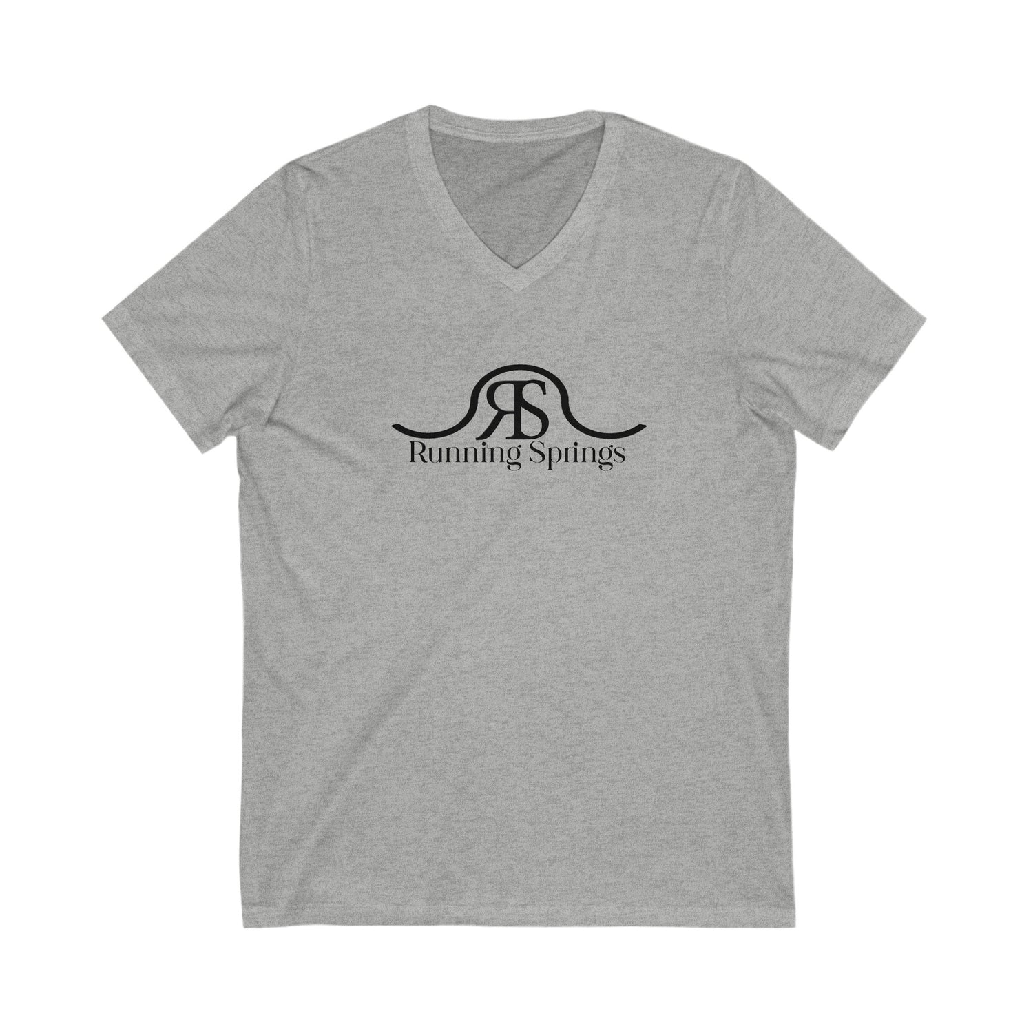 Running Springs V-Neck T-Shirt by Katie Van Slyke