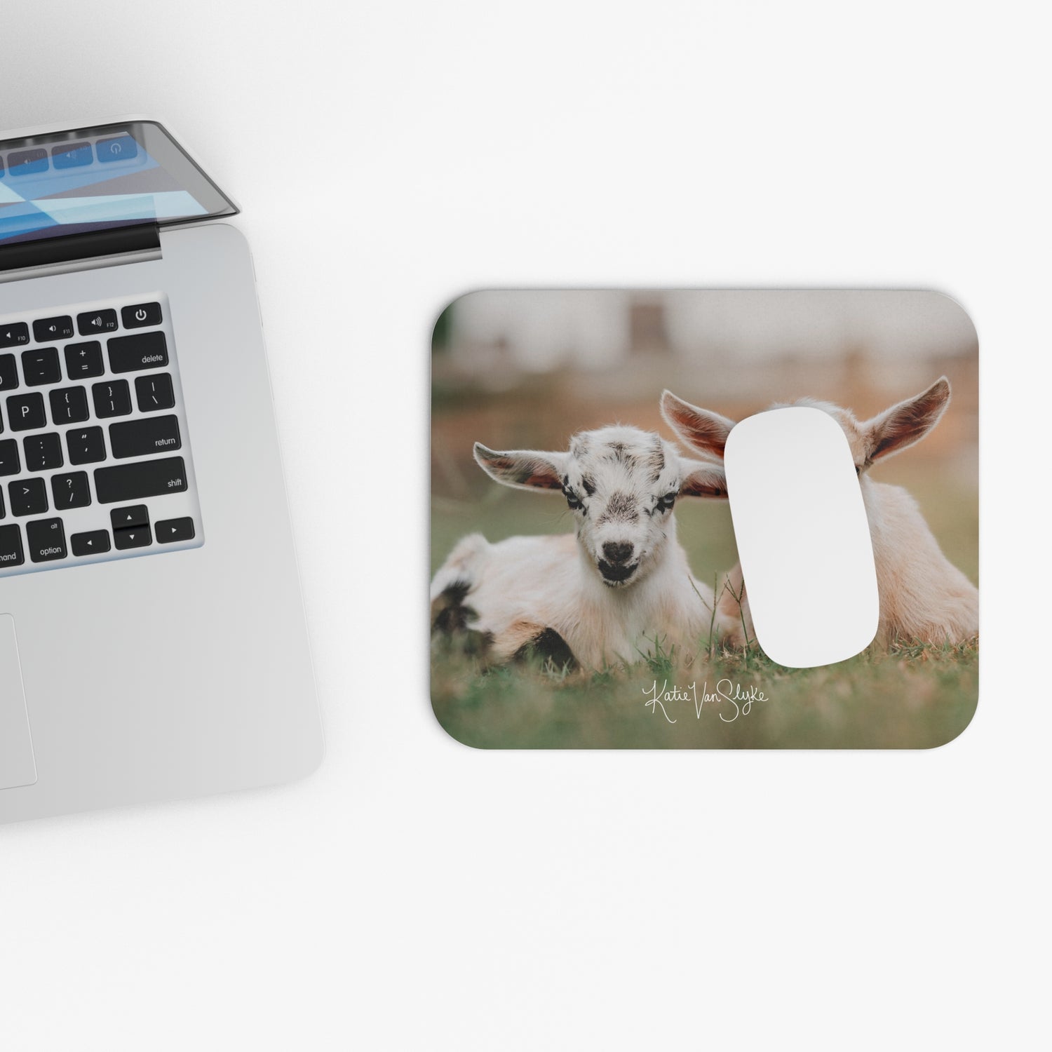 Mini Goats Mouse Pad by Katie Van Slyke