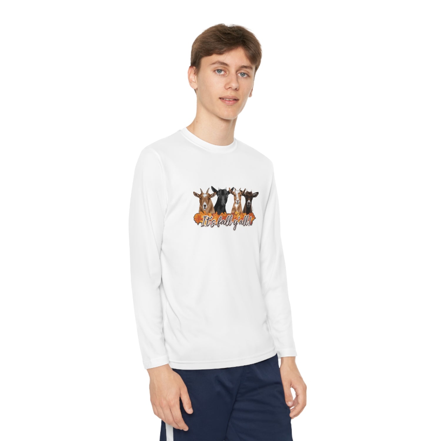 It's Fall Y'all Youth Long Sleeve T-Shirt by Katie Van Slyke