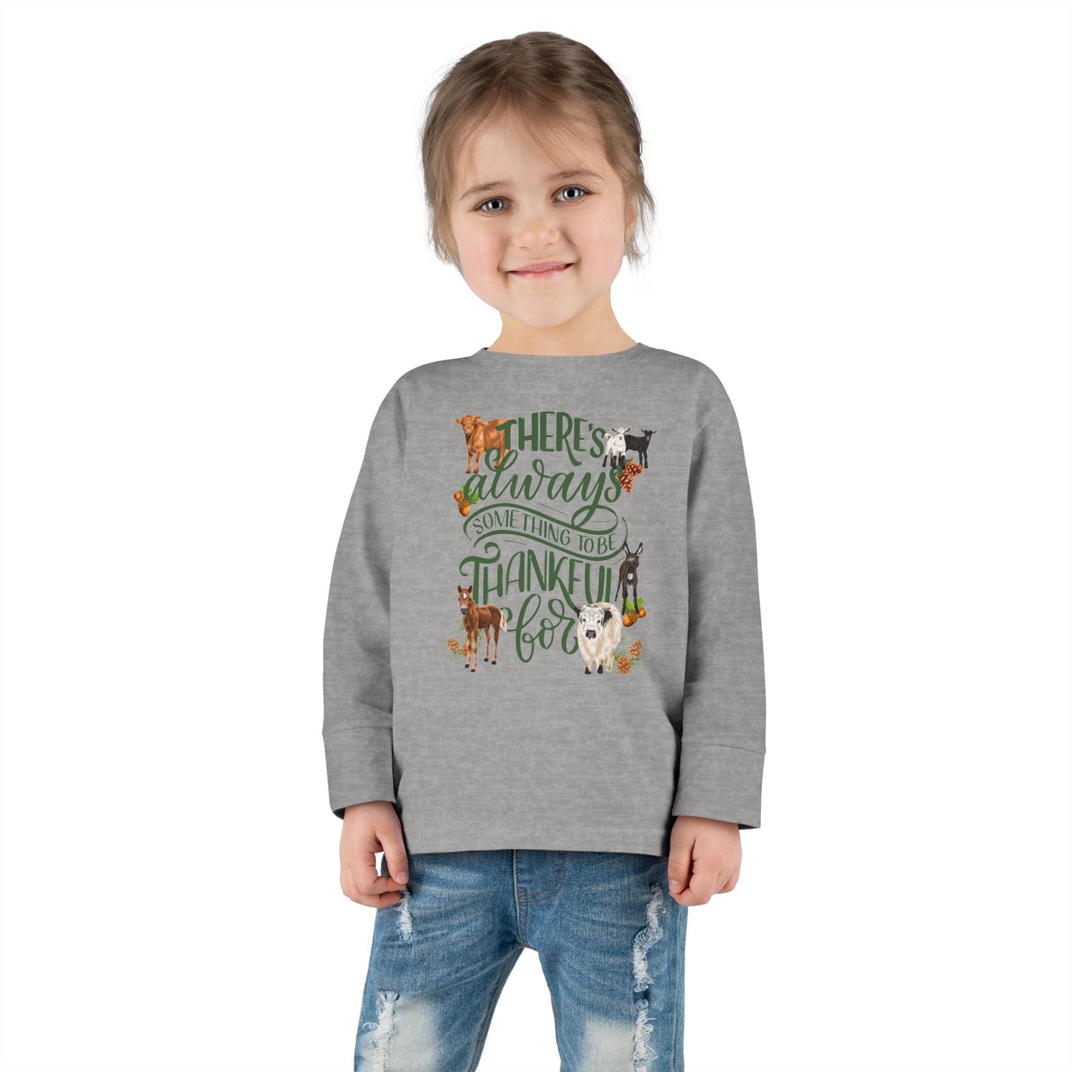 Mini Thanks Toddler Long Sleeve T-Shirt by Katie Van Slyke