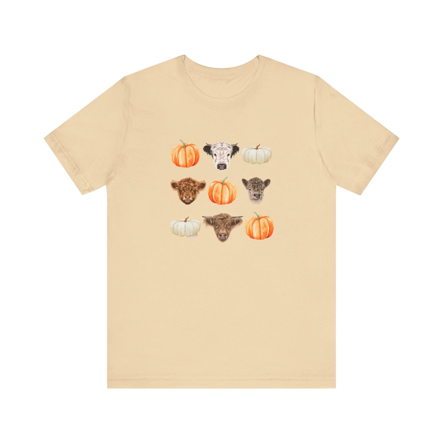 Mini Cows and Pumpkins T-Shirt by Katie Van Slyke