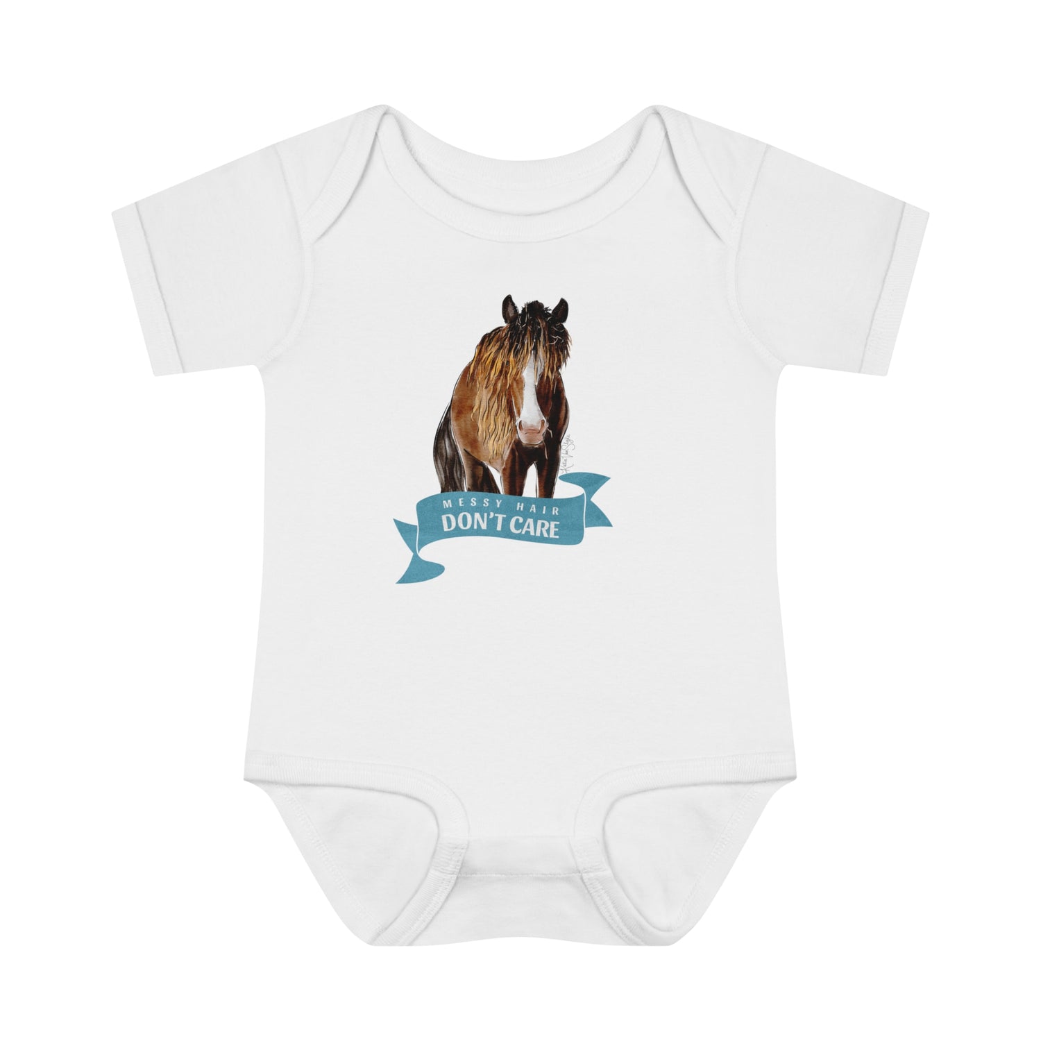 Messy Hair Don't Care Infant Onesie by Katie Van Slyke