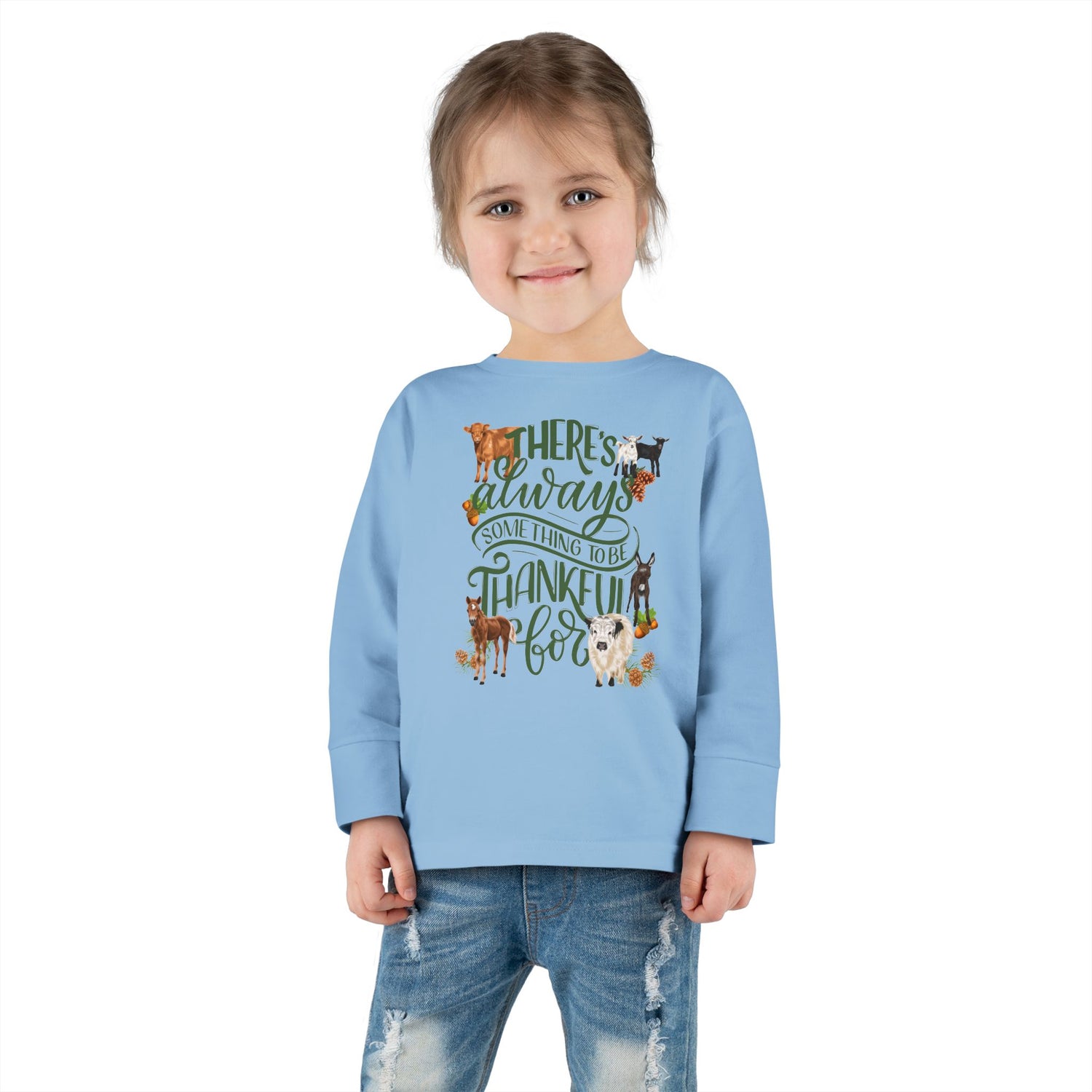 Mini Thanks Toddler Long Sleeve T-Shirt by Katie Van Slyke