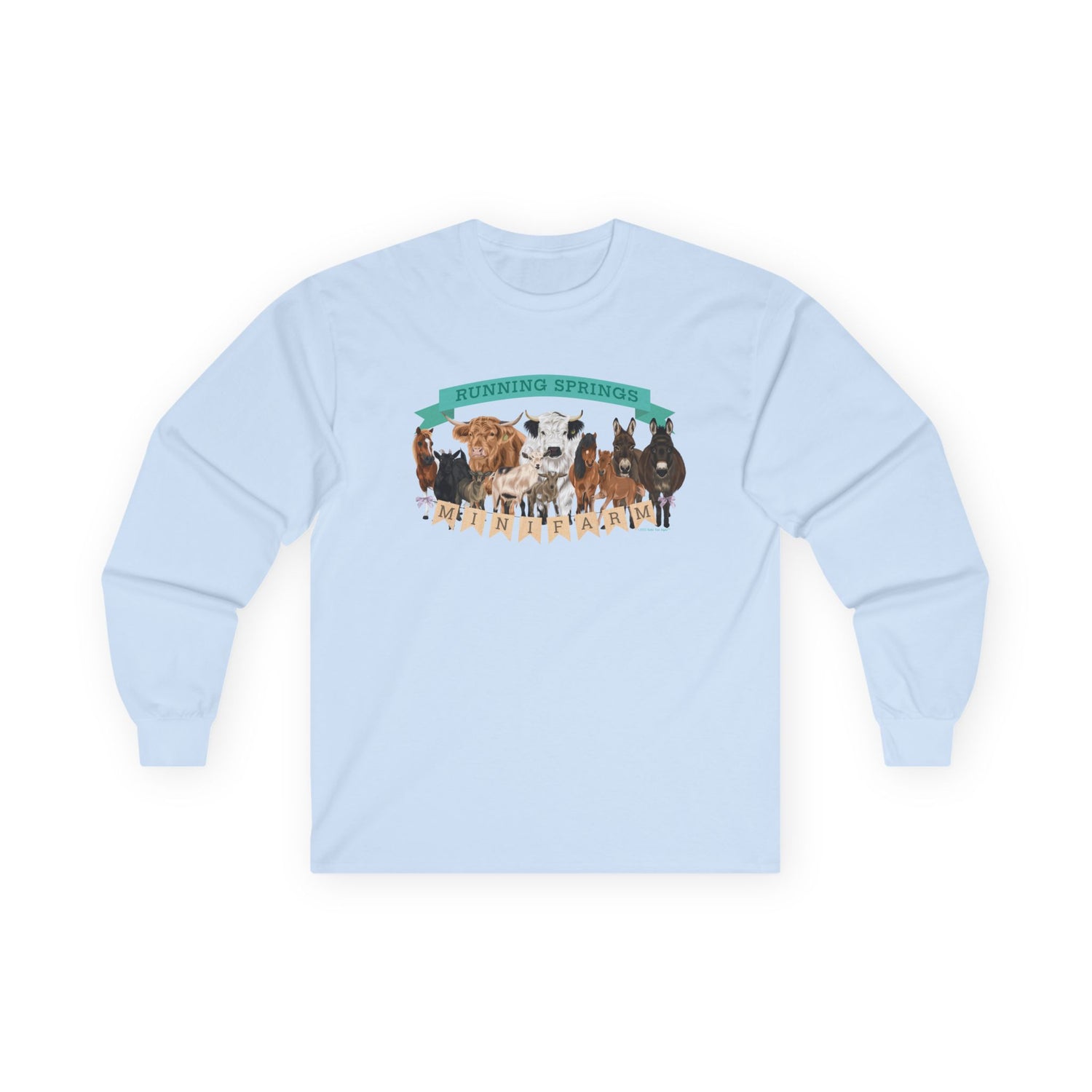 2025 Mini Farm Long Sleeve T-Shirt by Katie Van Slyke™ Light Blue