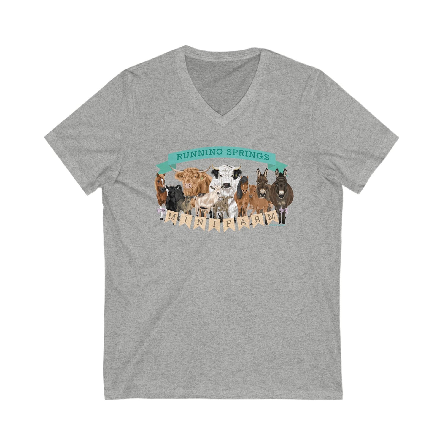 2025 Mini Farm V-Neck T-Shirt by Katie Van Slyke™ Sport Grey