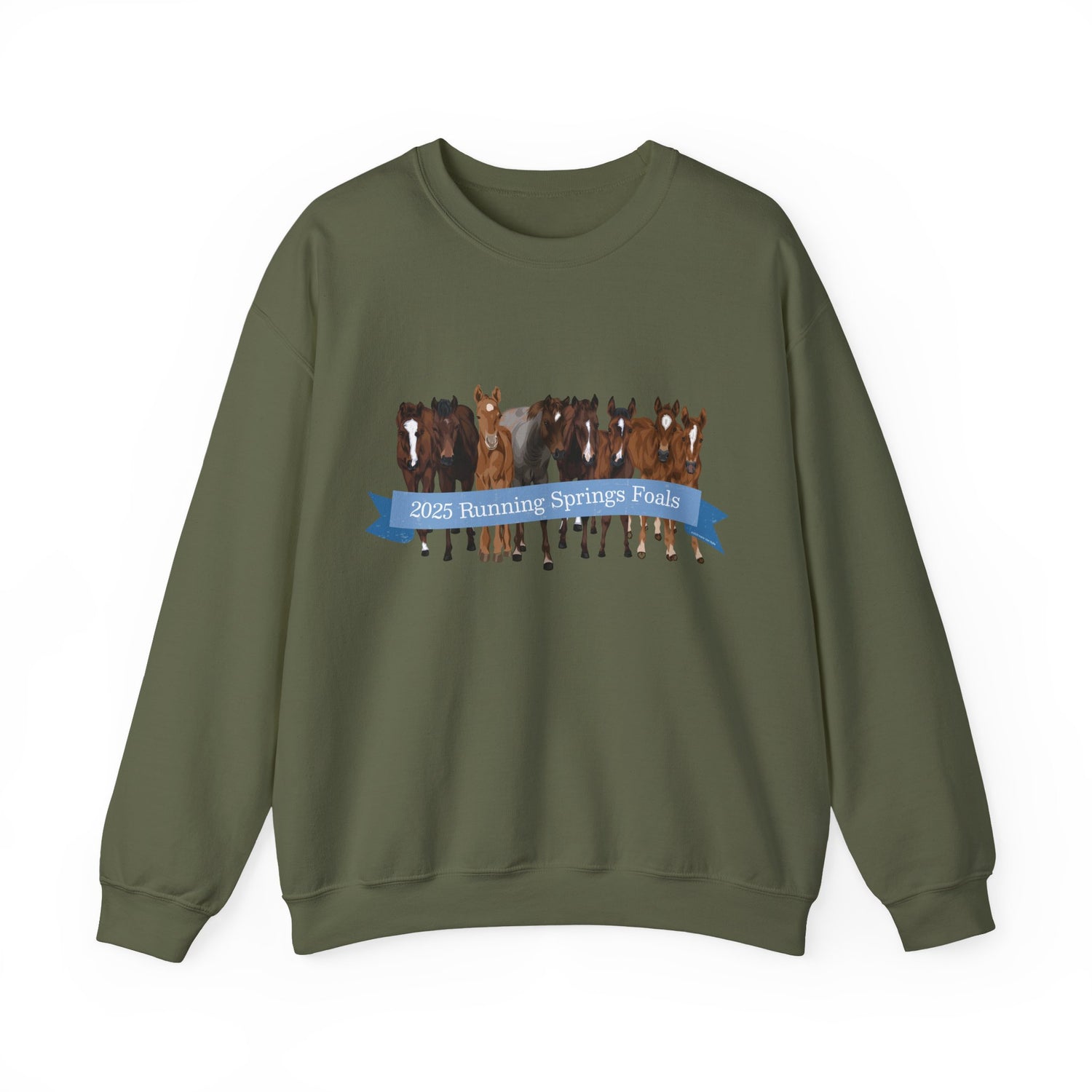 2025 Running Springs Foals Sweatshirt by Katie Van Slyke™ Military Green