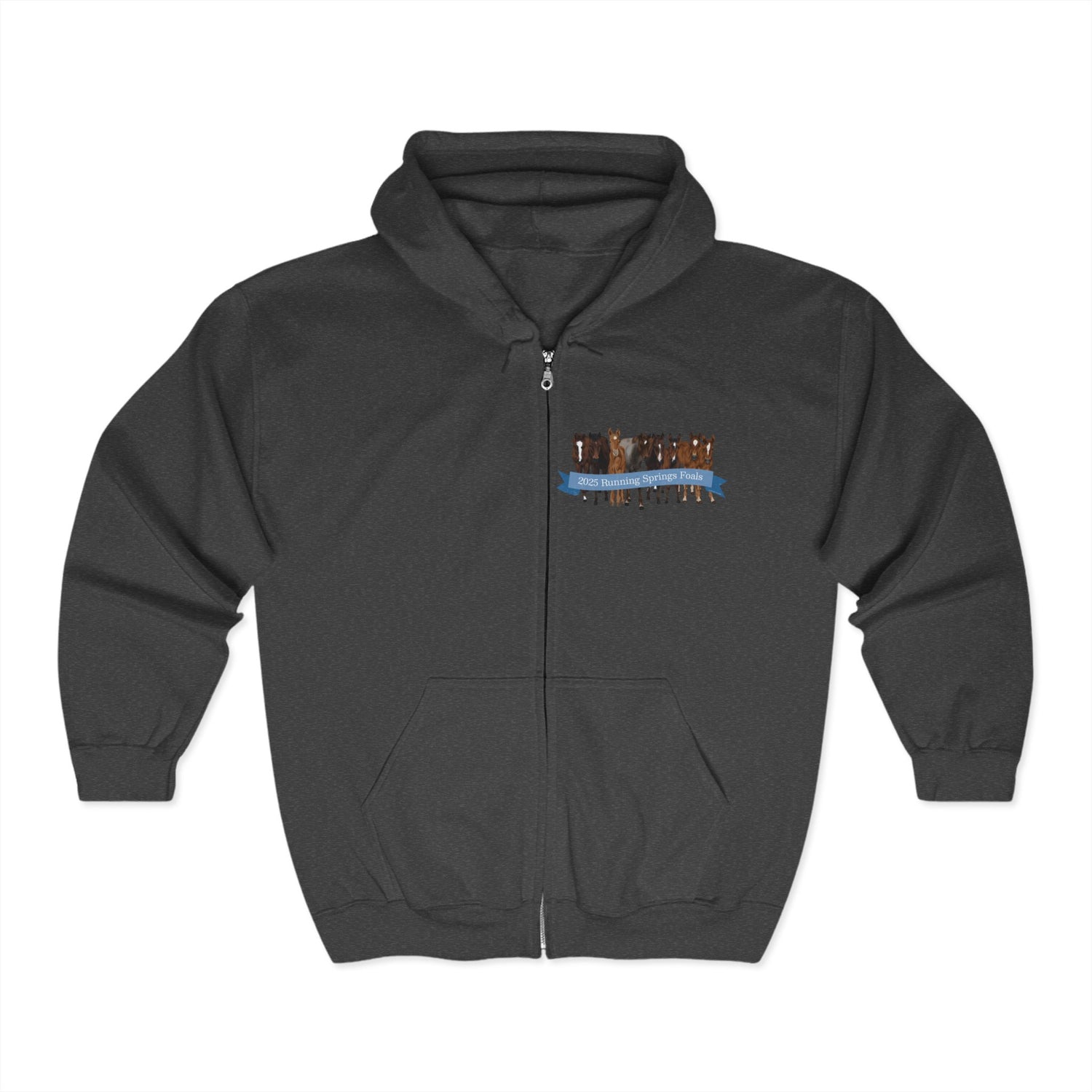 2025 Running Springs Foals Zip-Up Hoodie by Katie Van Slyke™ Dark Heather