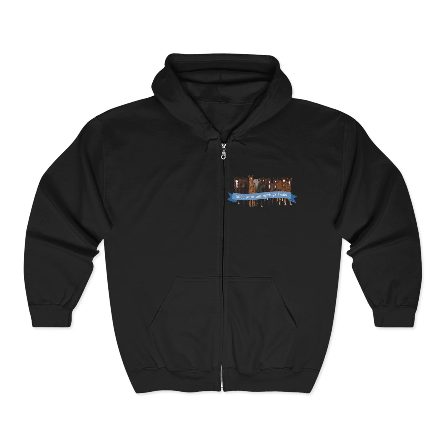 2025 Running Springs Foals Zip-Up Hoodie by Katie Van Slyke™ Black