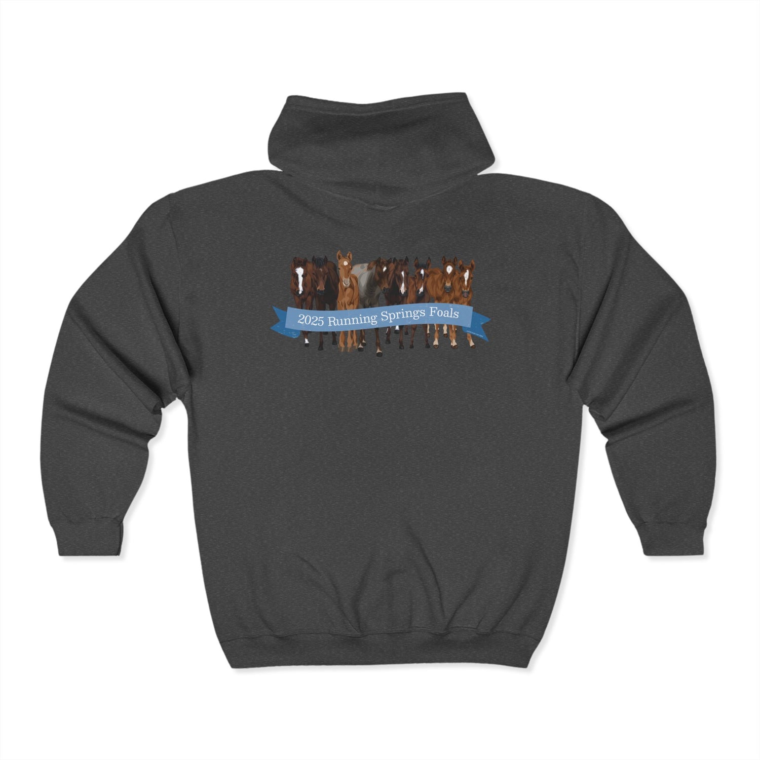 2025 Running Springs Foals Zip-Up Hoodie by Katie Van Slyke™ Dark Heather