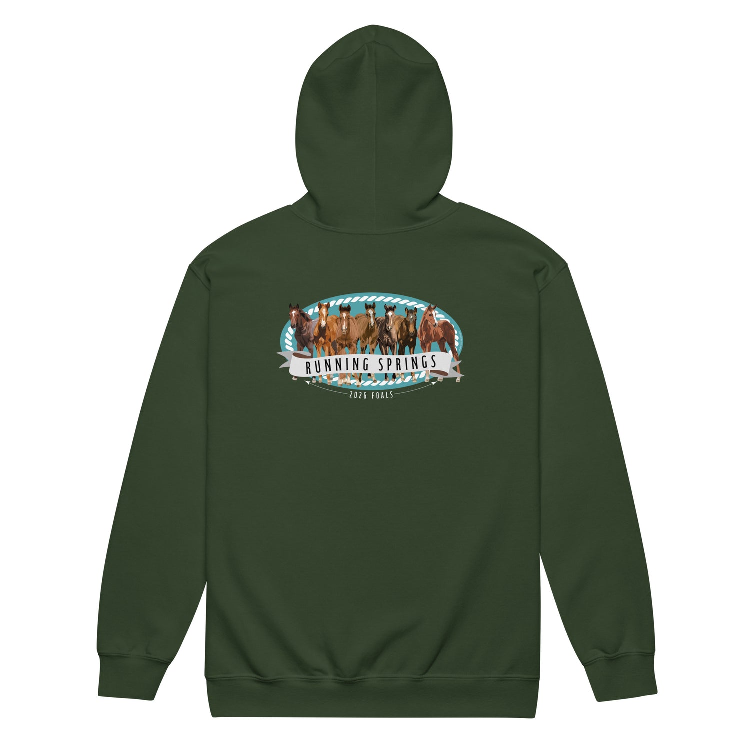 2026 Foals Lineup Zip-Up Hoodie by Katie Van Slyke - Forest Green back