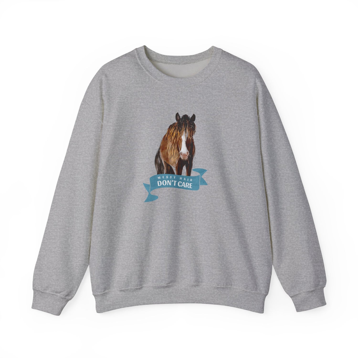 Messy Hair Don't Care Sweatshirt by Katie Van Slyke