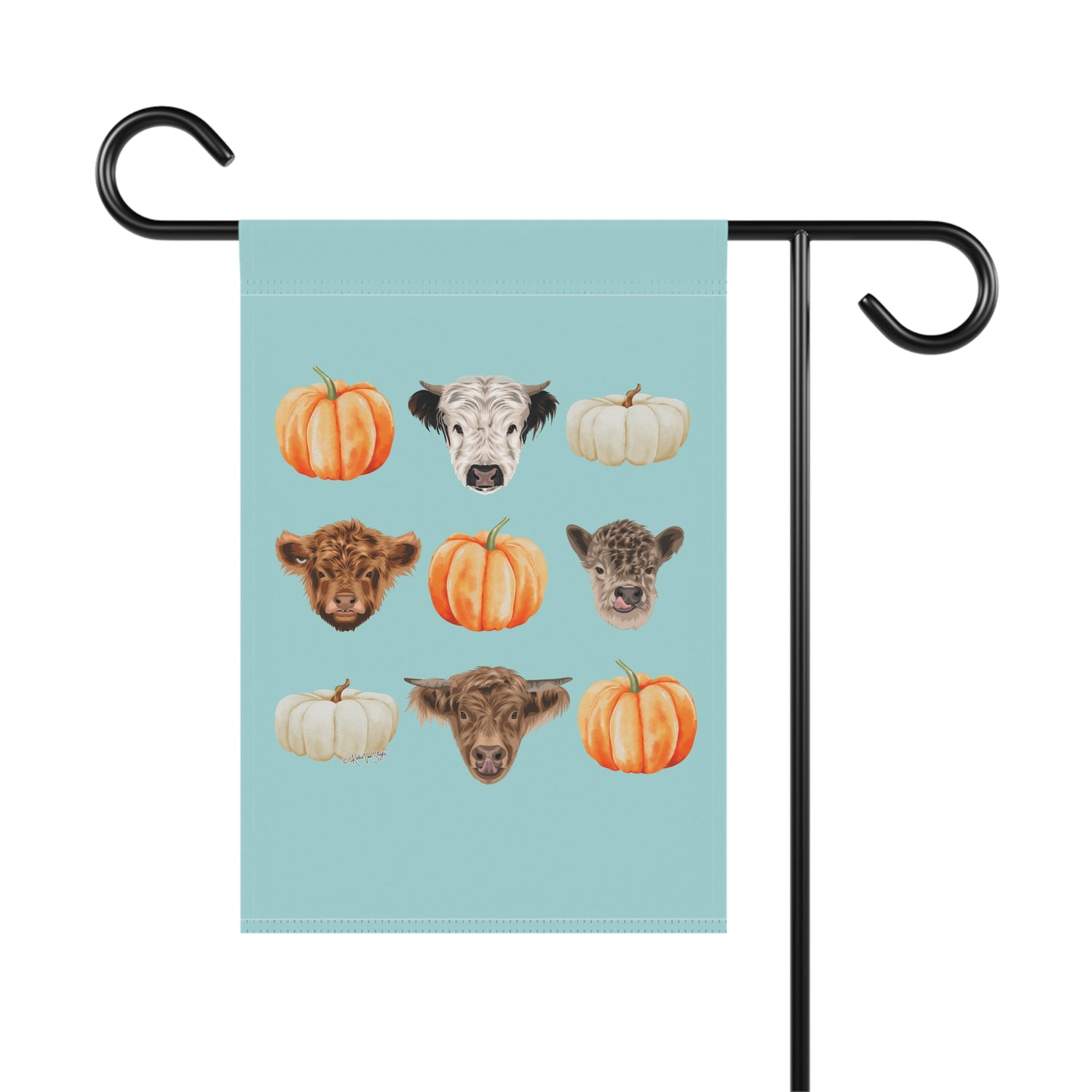 Mini Cows and Pumpkins Banner by Katie Van Slyke