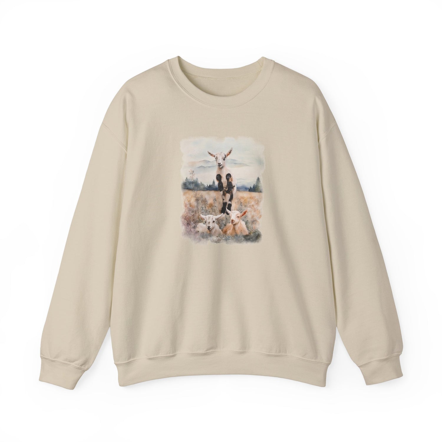 Goats Watercolor Sweatshirt by Katie Van Slyke