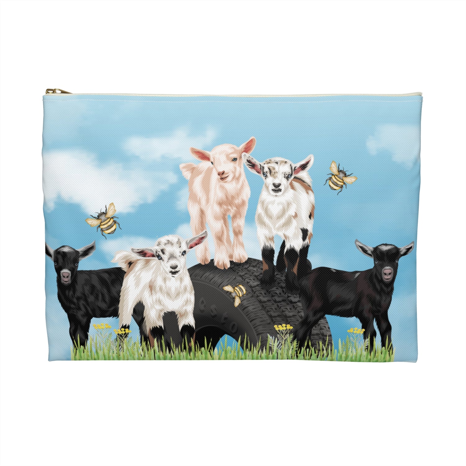 Busy Little Bees Accessory Pouch by Katie Van Slyke