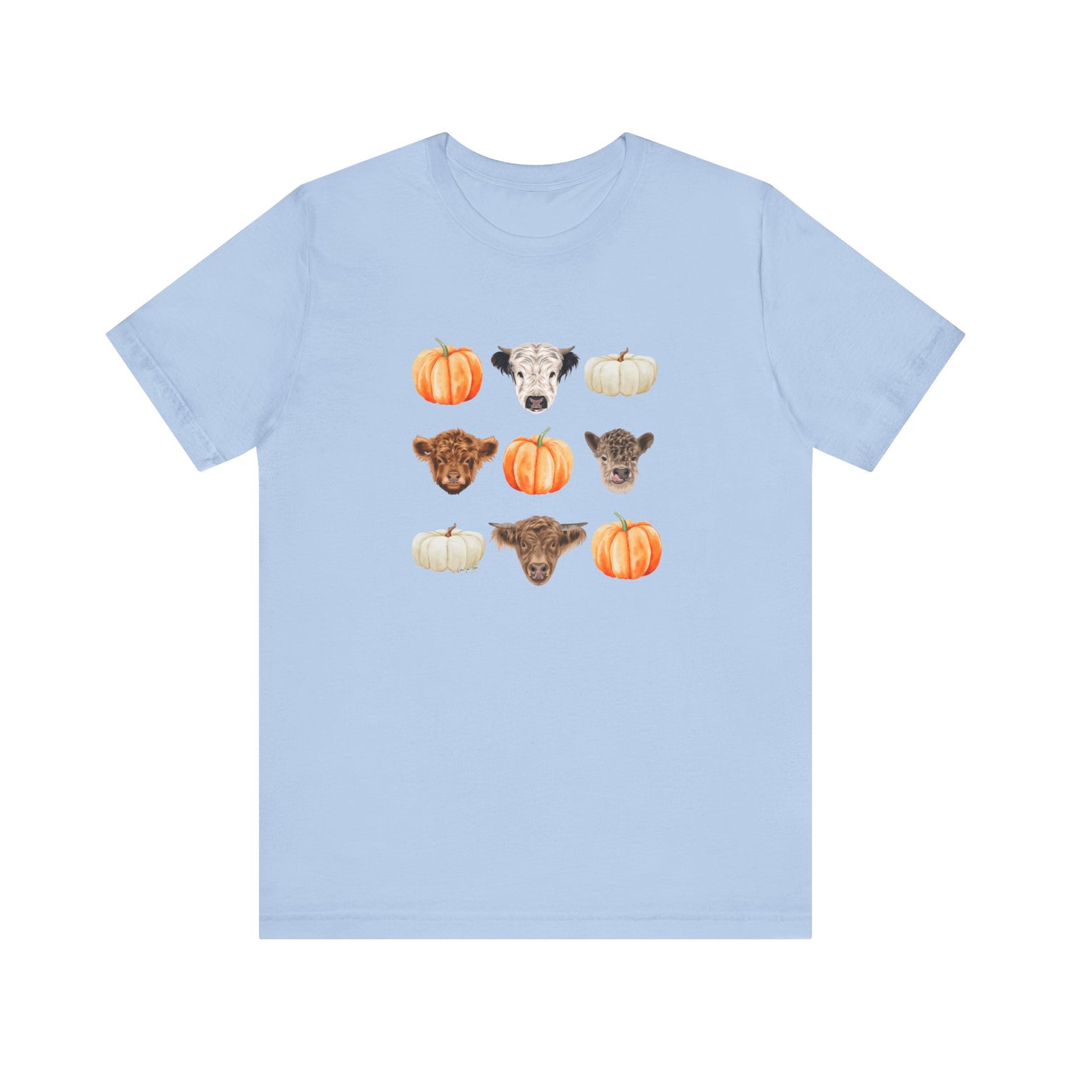 Mini Cows and Pumpkins T-Shirt by Katie Van Slyke