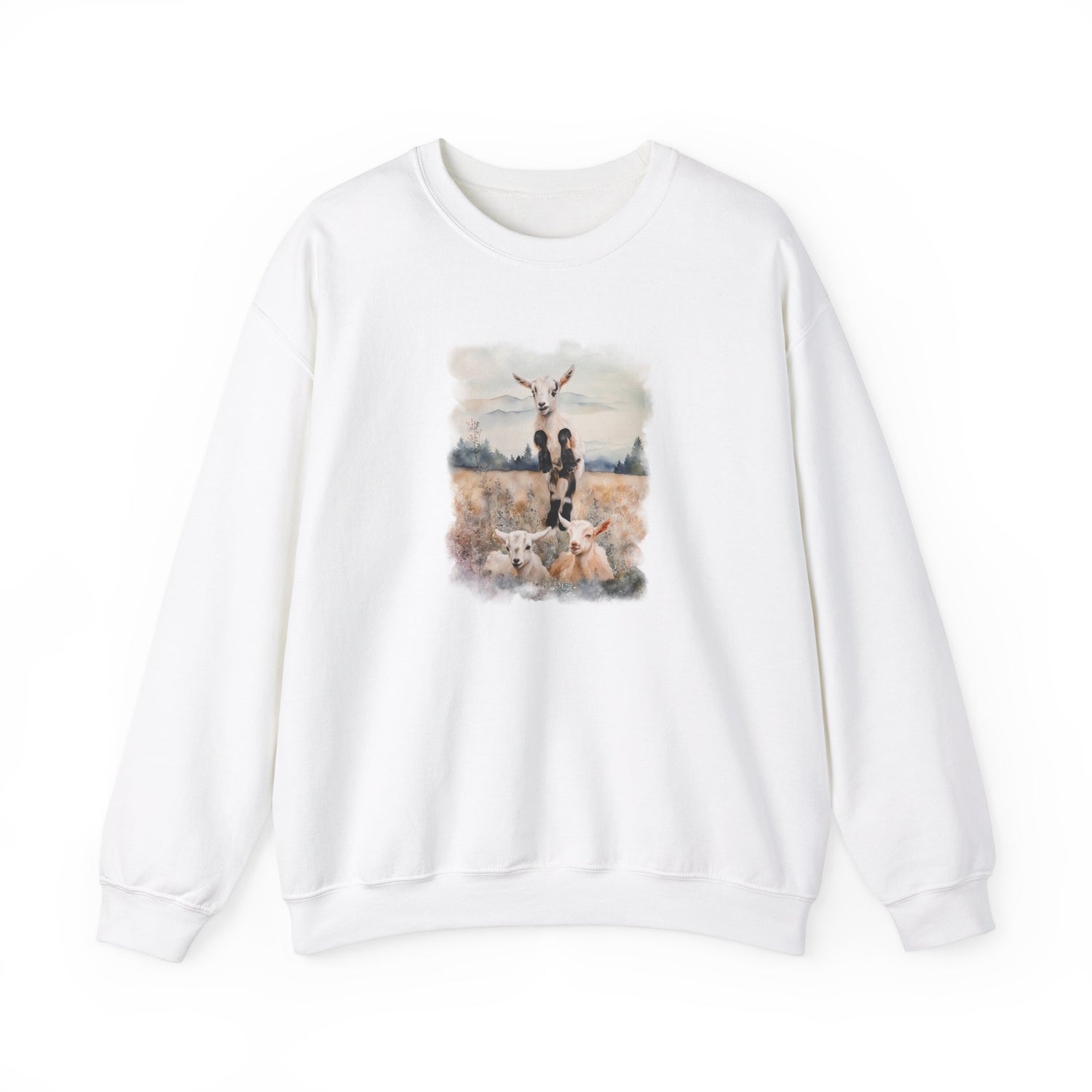 Goats Watercolor Sweatshirt by Katie Van Slyke