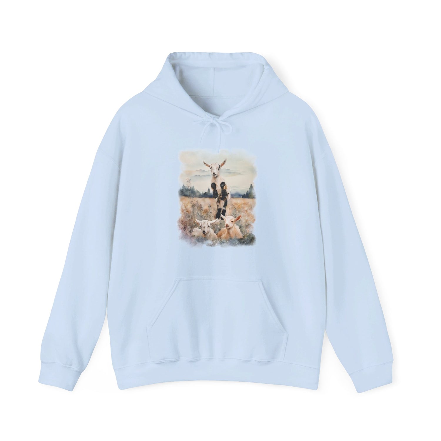 Goats Watercolor Hoodie by Katie Van Slyke