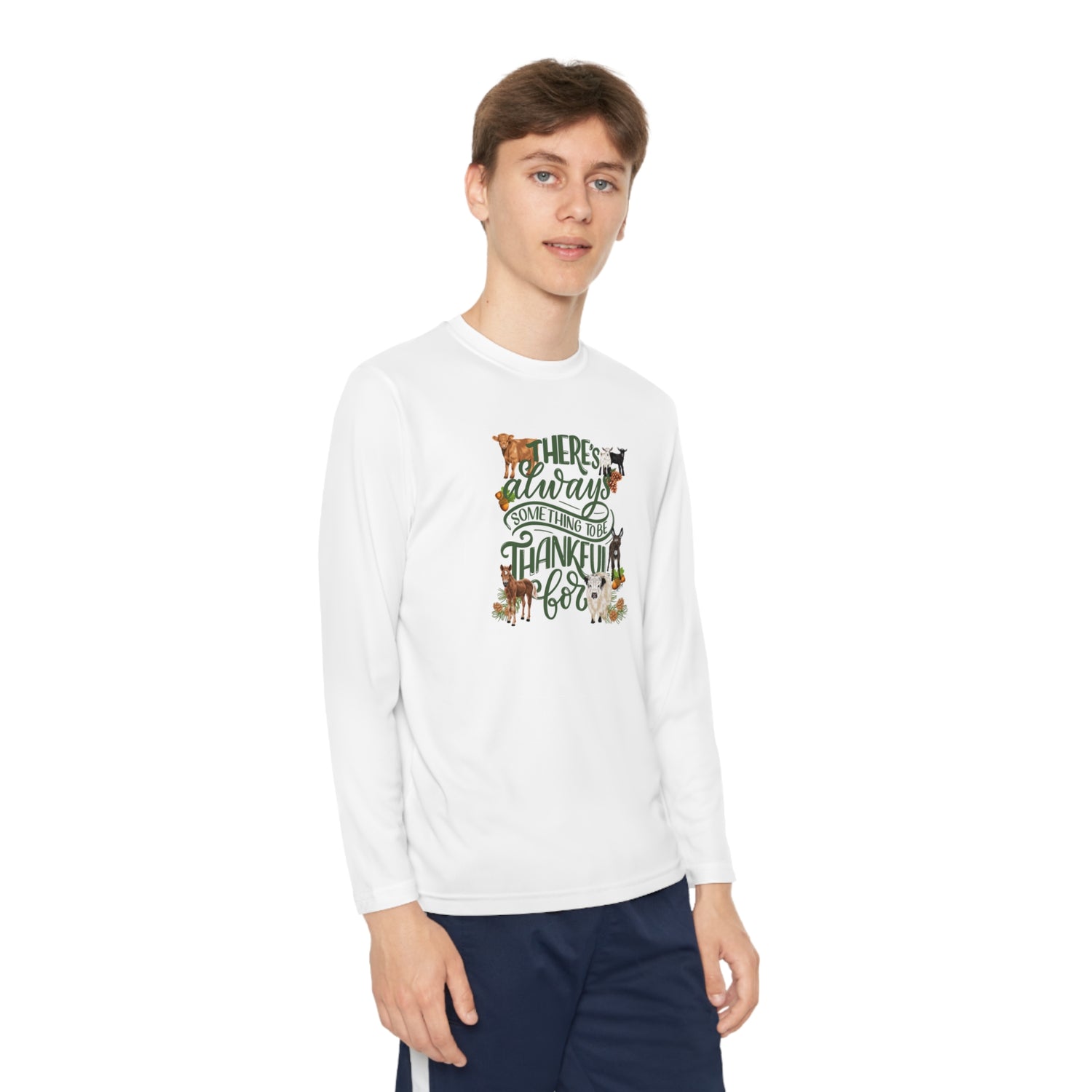 Mini Thanks Youth Long Sleeve T-Shirt by Katie Van Slyke