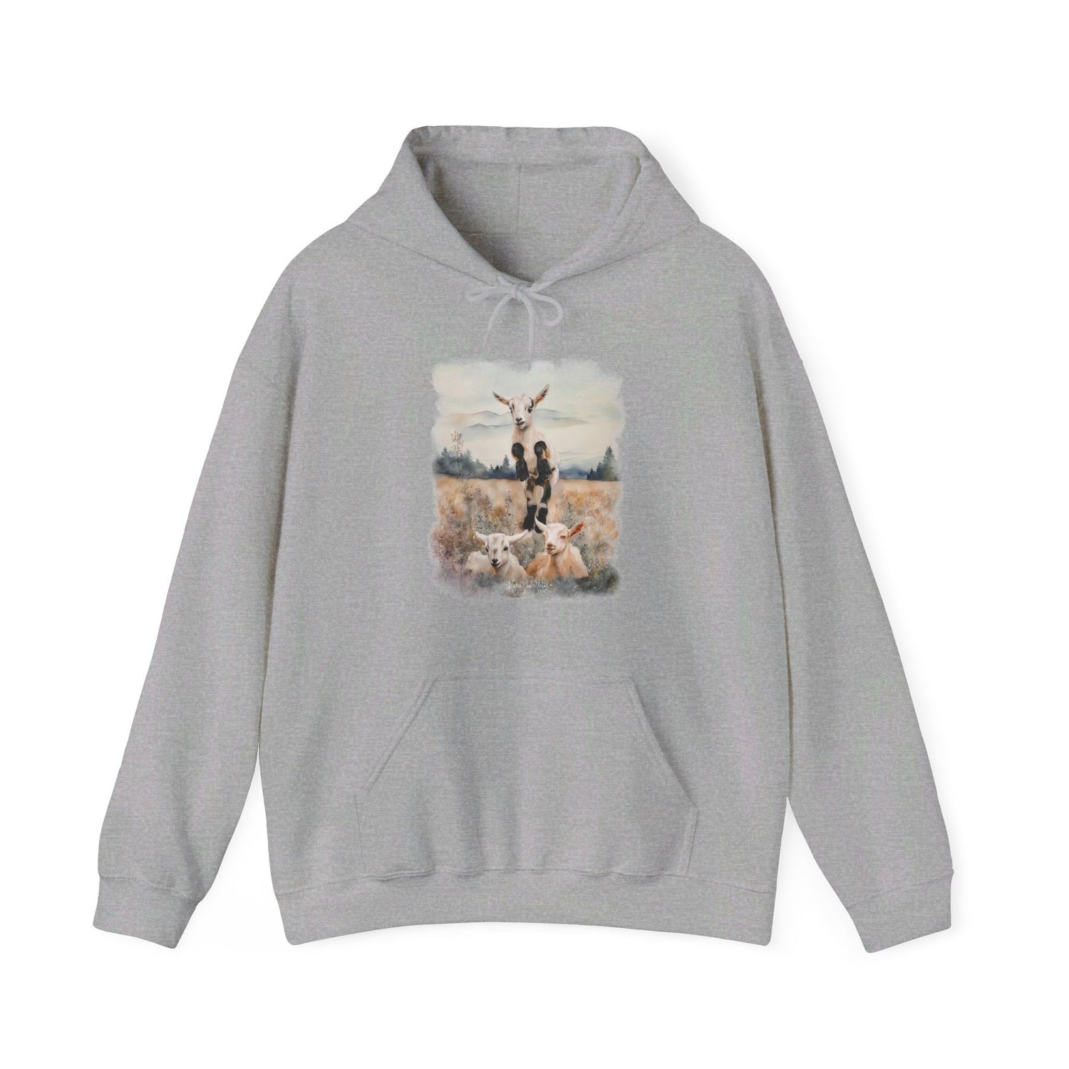 Goats Watercolor Hoodie by Katie Van Slyke