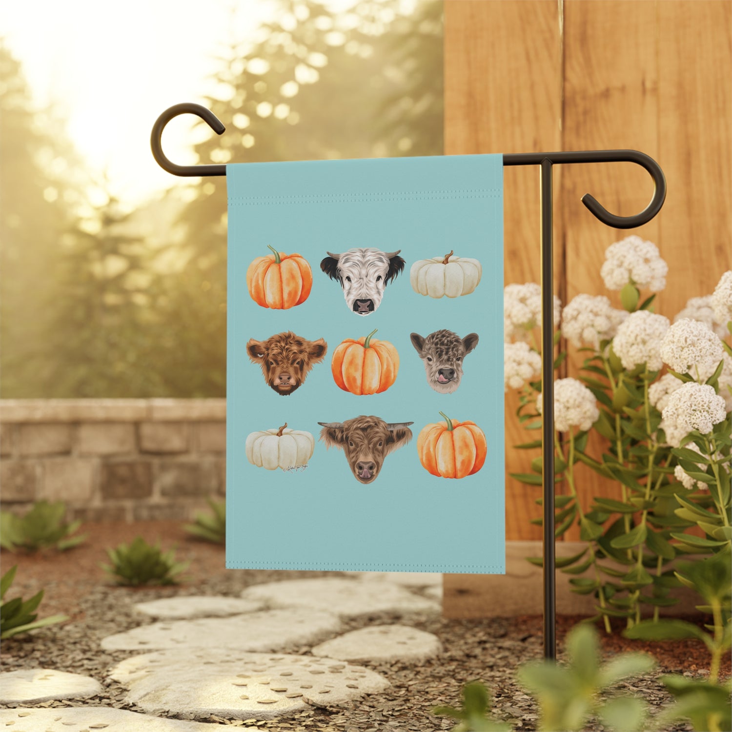 Mini Cows and Pumpkins Banner by Katie Van Slyke