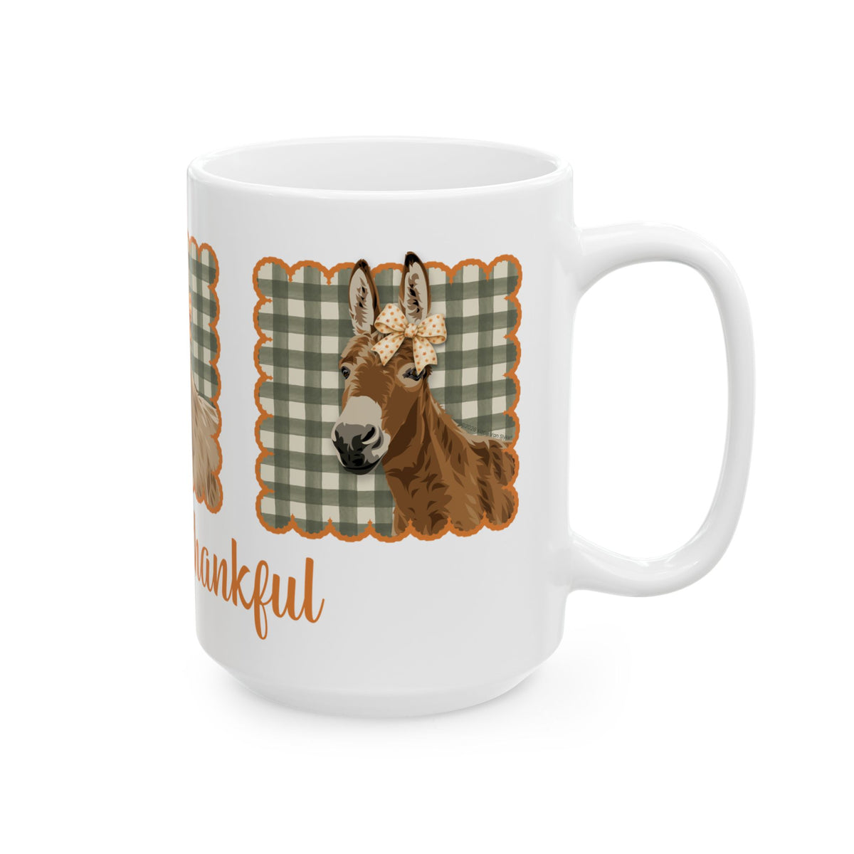 Thankful Donkeys Mugs by Katie Van Slyke
