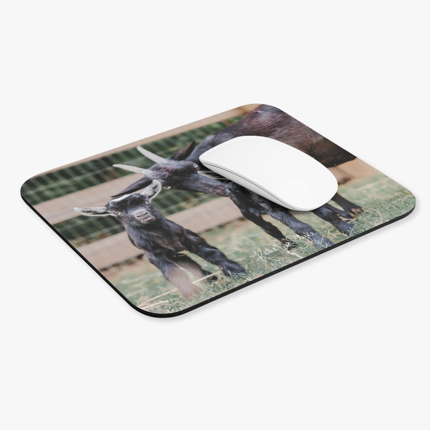 Mini Goats Mouse Pad by Katie Van Slyke