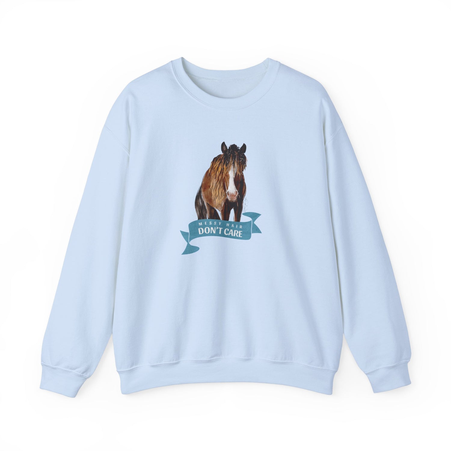 Messy Hair Don't Care Sweatshirt by Katie Van Slyke