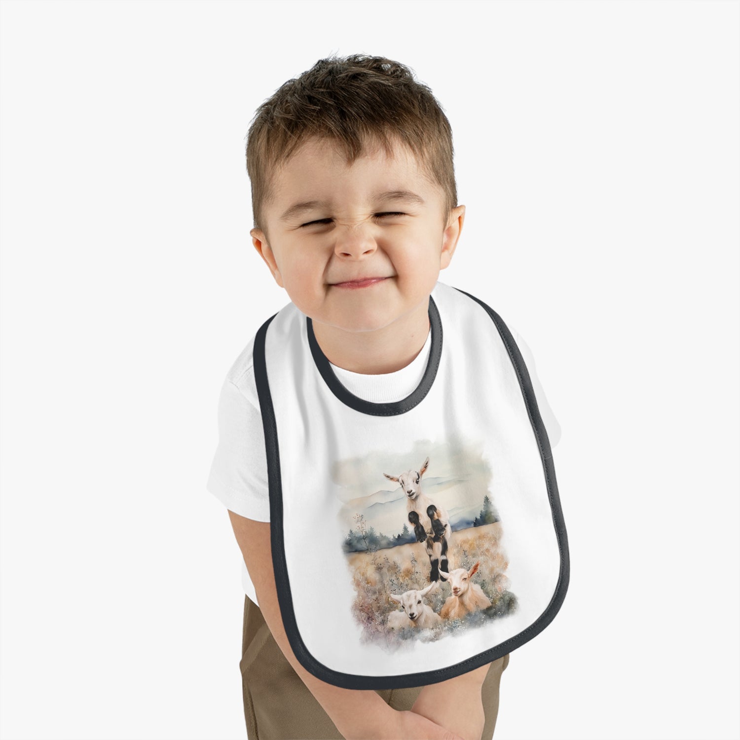 Goats Watercolor Bib by Katie Van Slyke