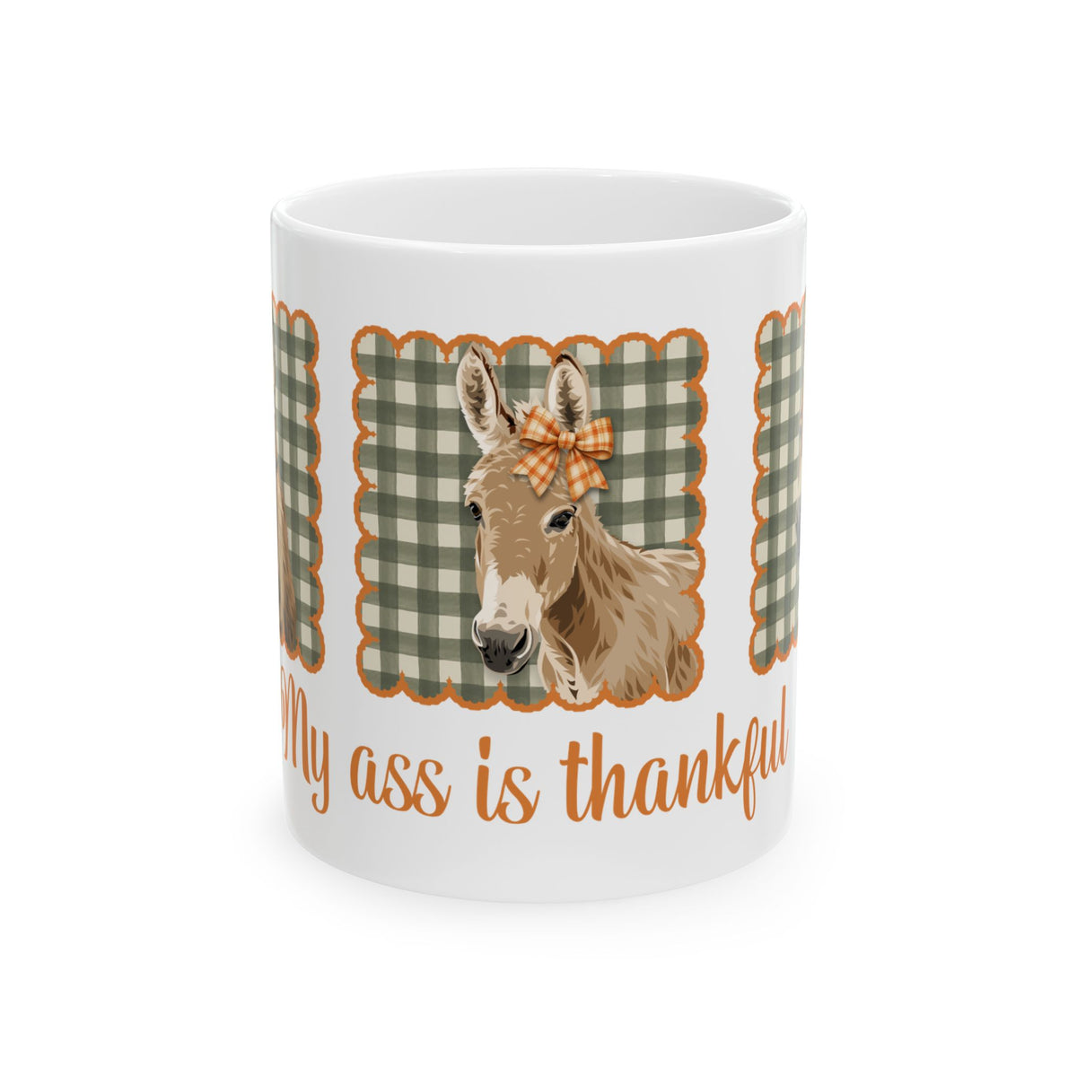 Thankful Donkeys Mugs by Katie Van Slyke