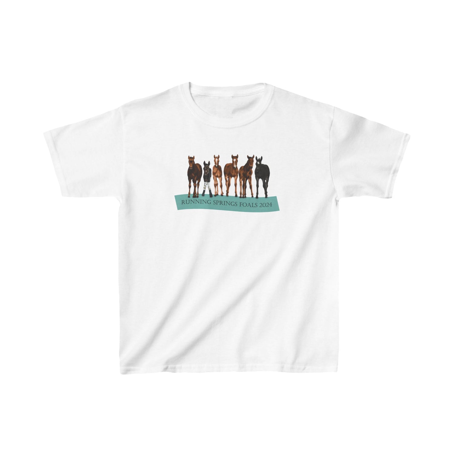 Running Springs 2024 Foals Kid's T-shirt by Katie Van Slyke