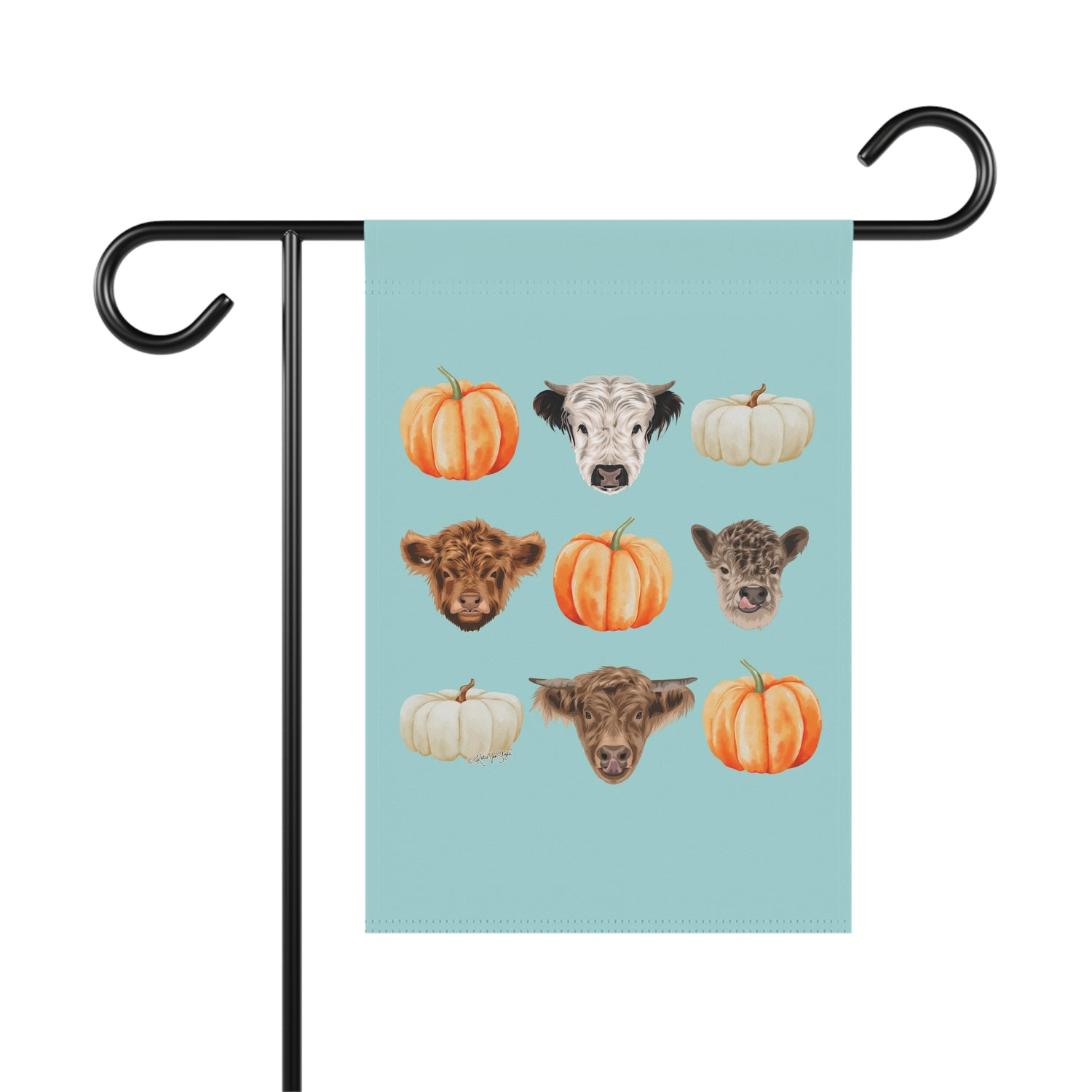 Mini Cows and Pumpkins Banner by Katie Van Slyke