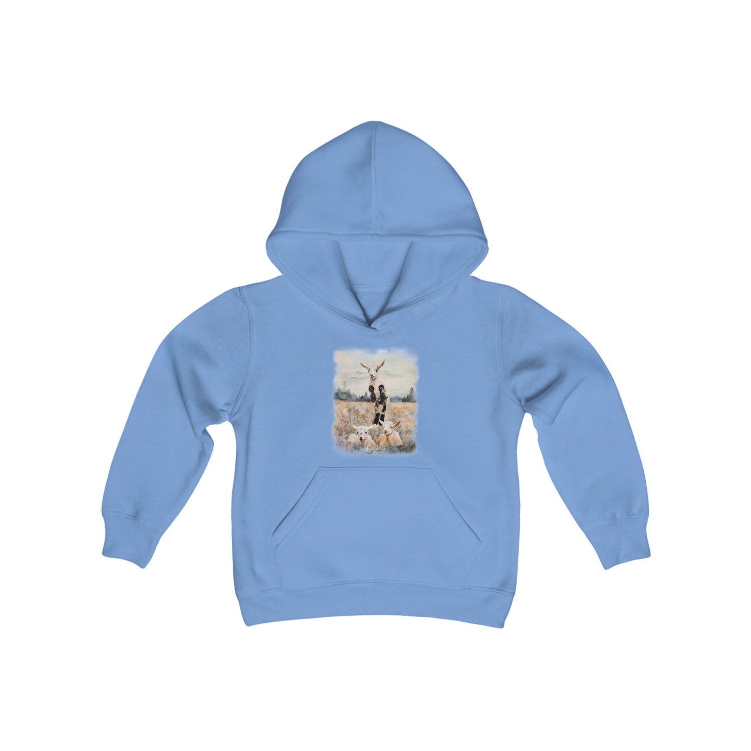 Goats Watercolor Youth Hoodie by Katie Van Slyke