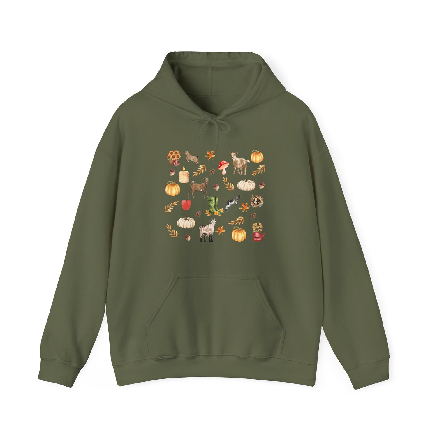 Autumn Goaties Hoodie by Katie Van Slyke™ Military Green