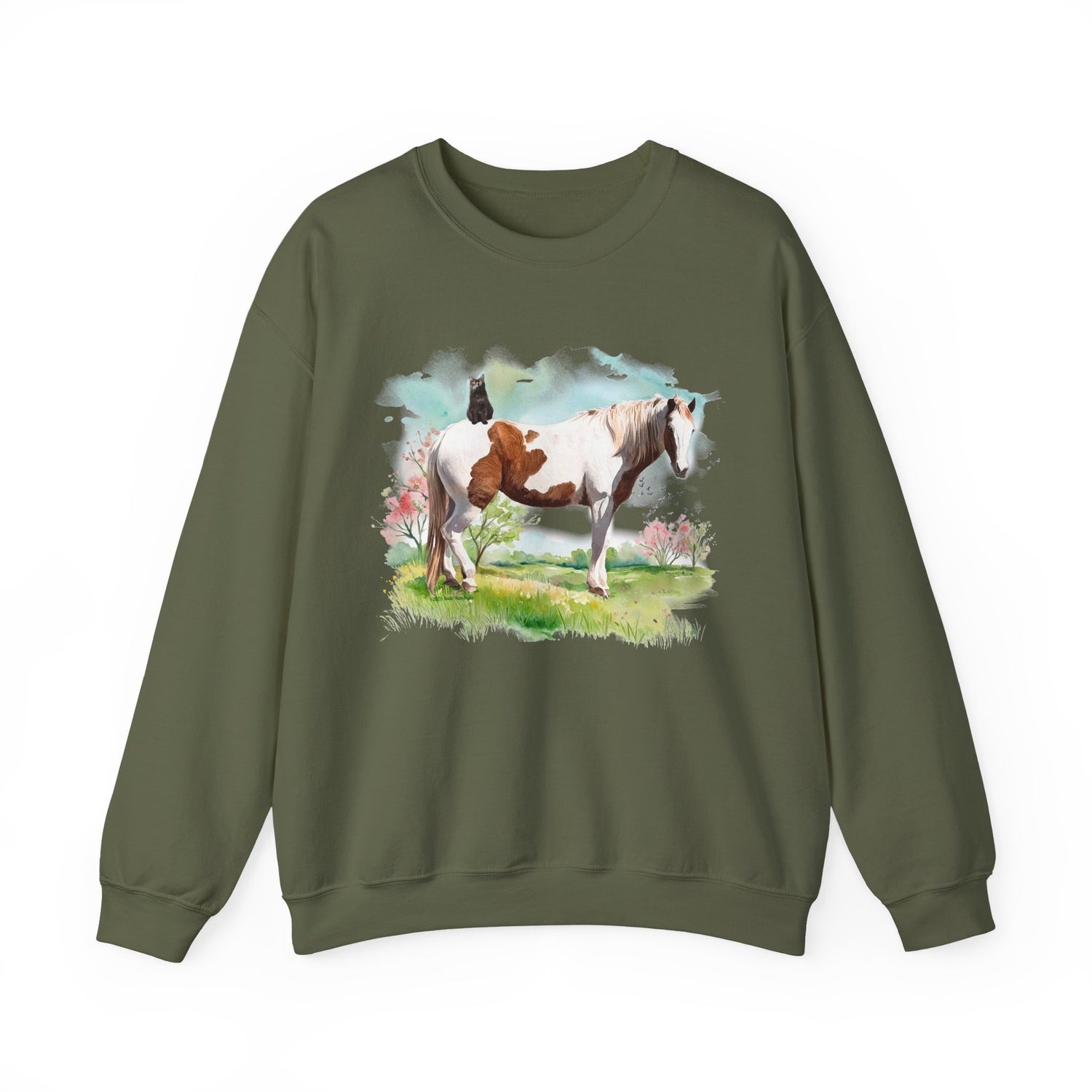 Bo and Salem Sweatshirt by Katie Van Slyke™ Military Green