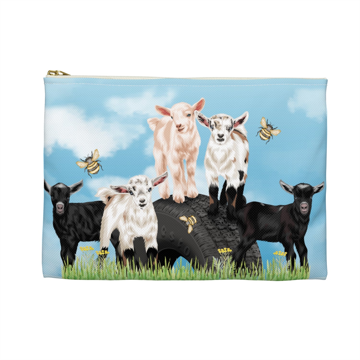 Busy Little Bees Accessory Pouch by Katie Van Slyke