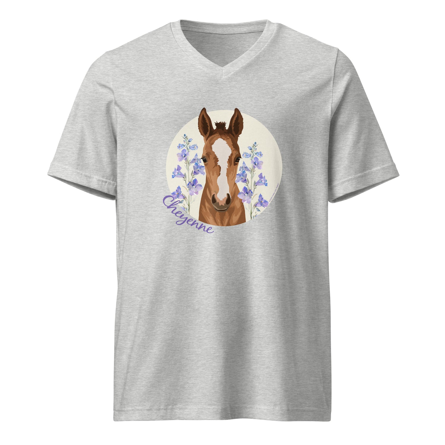 Cheyenne V-Neck T-Shirt by Katie Van Slyke - Athletic Heather