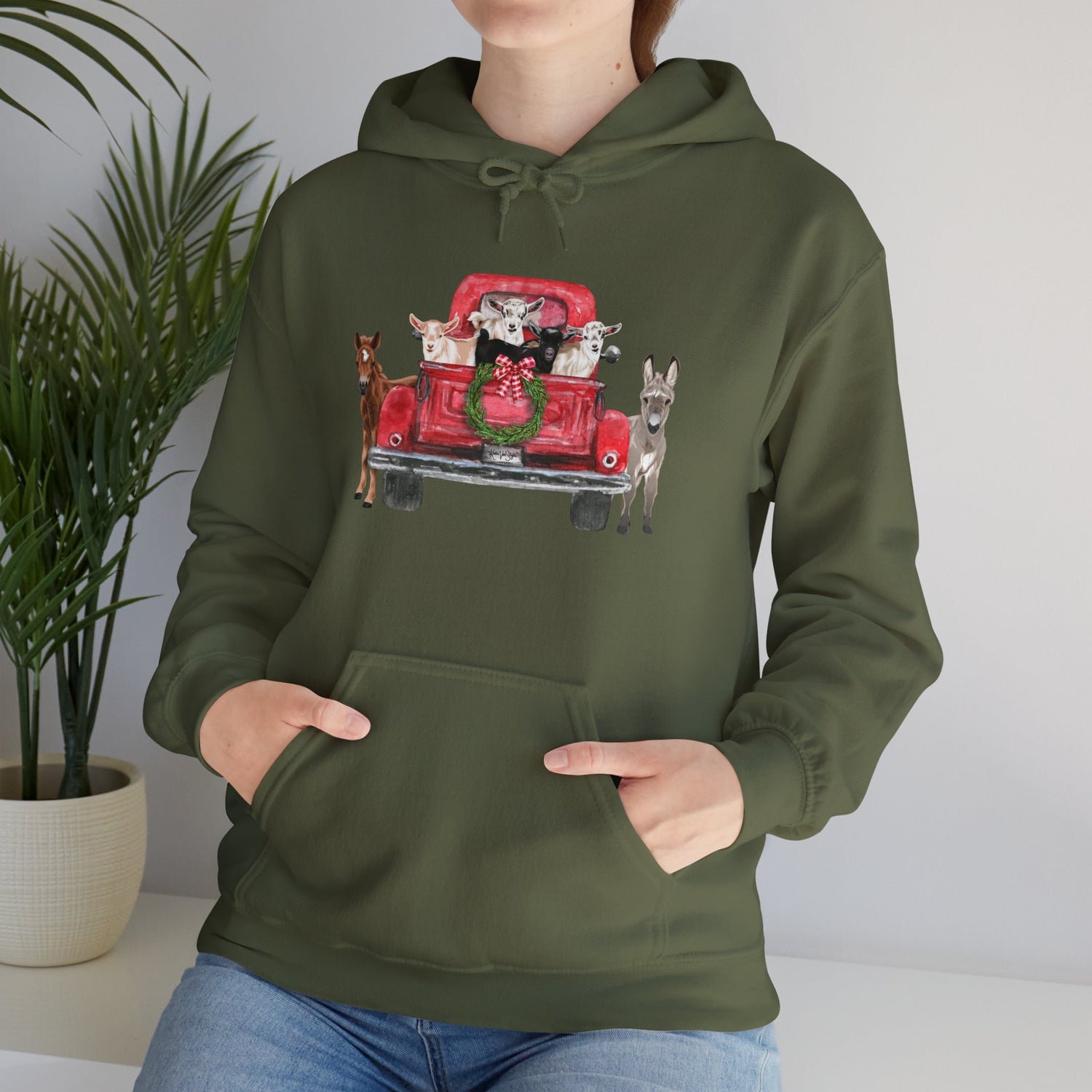 Country Christmas Hoodie by Katie Van Slyke