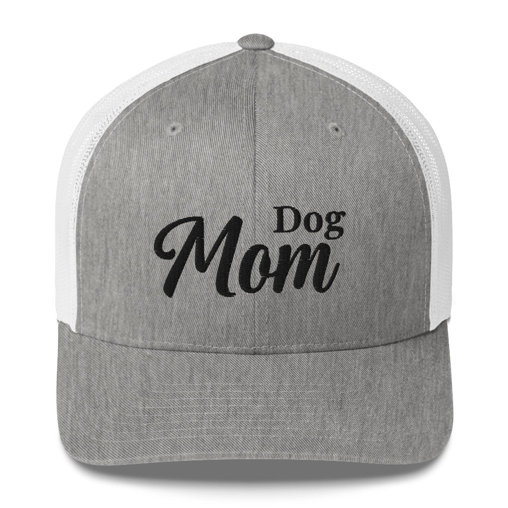 Dog Mom Trucker Hat by Katie Van Slyke - heather grey/white