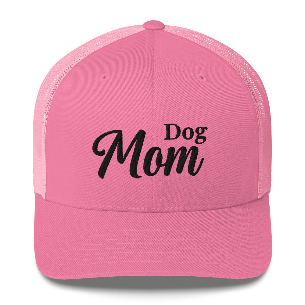 Dog Mom Trucker Hat by Katie Van Slyke - pink