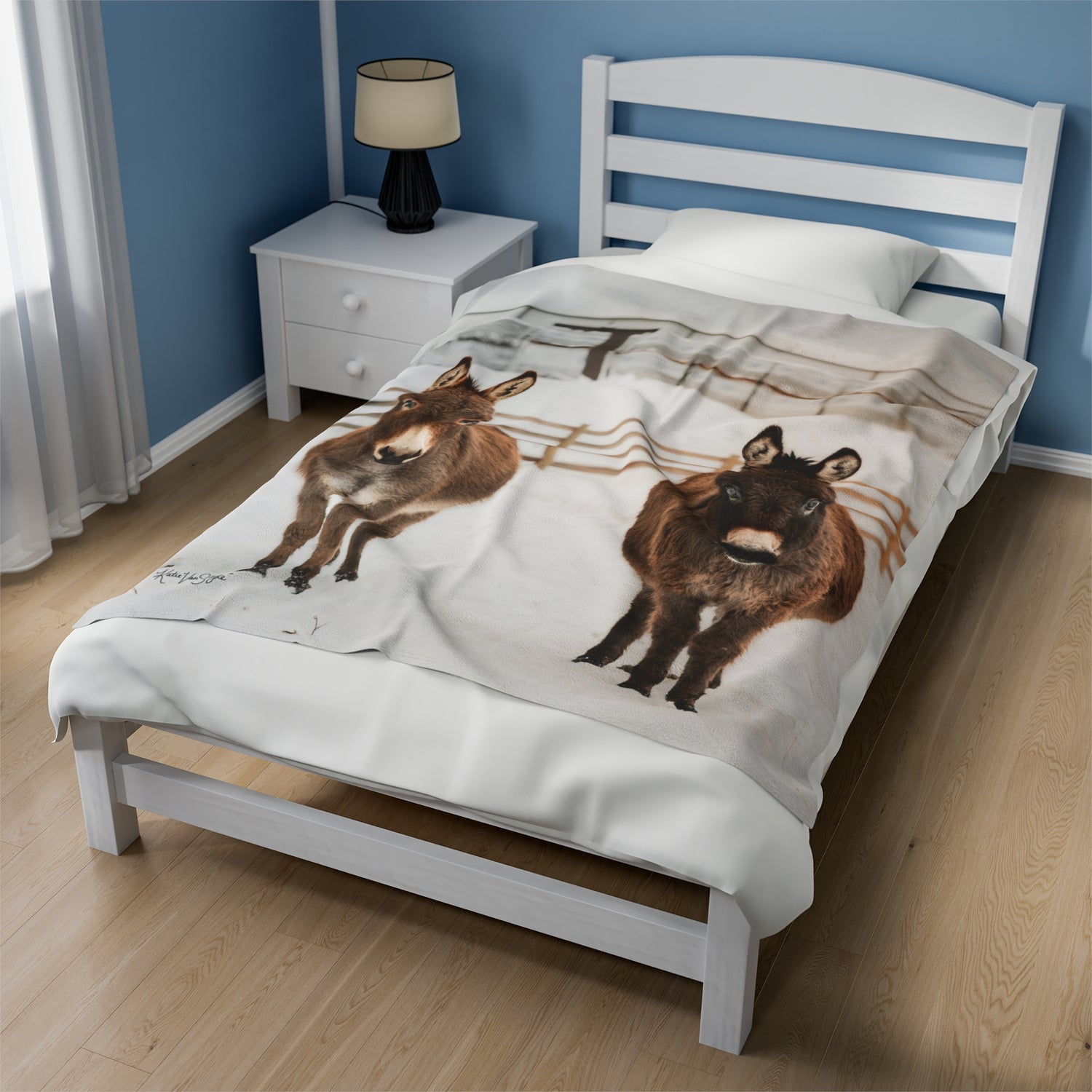 Donkeys Plush Blanket by Katie Van Slyke